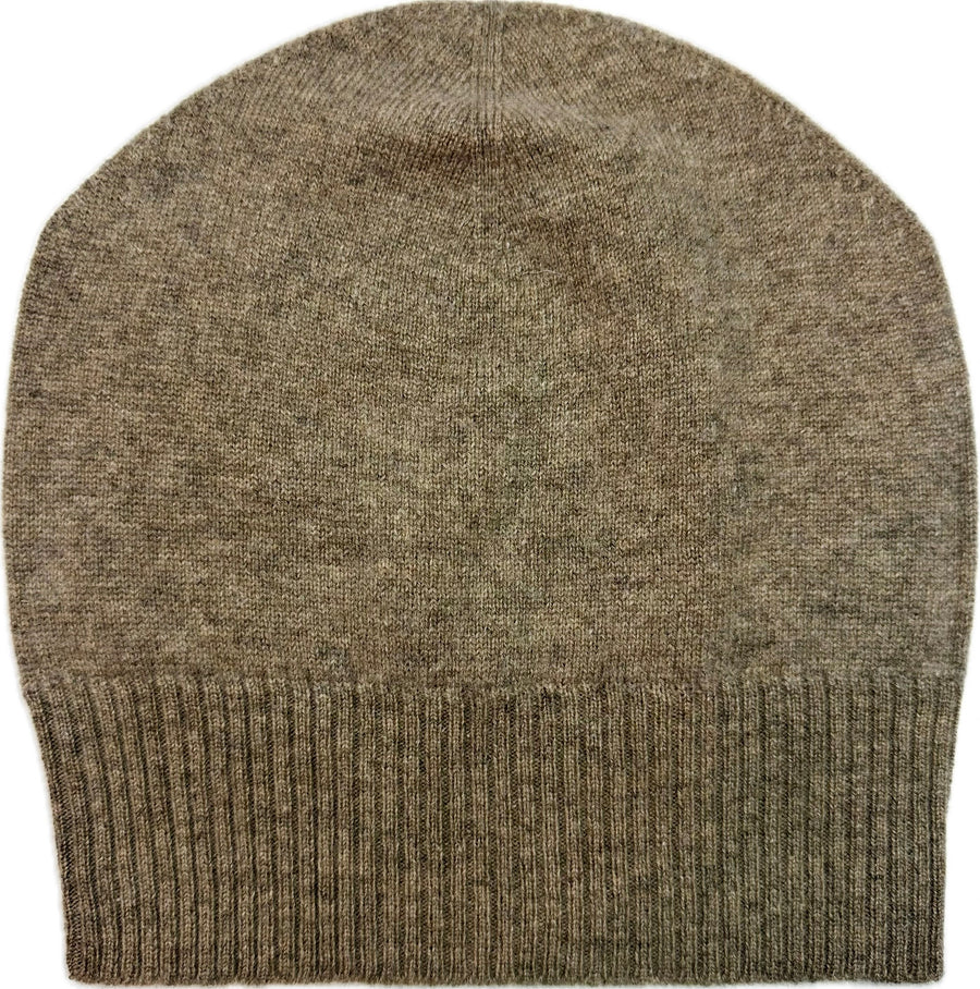 Cashmere Beanie with Ribbed Cuff