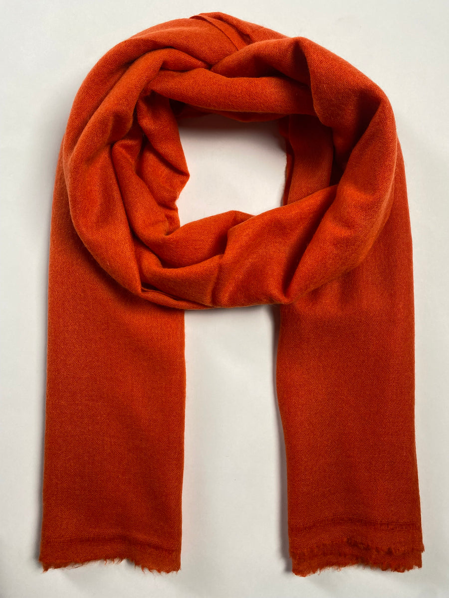 Double Lock Cashmere Schal - Dunkel Orange - aura cashmere