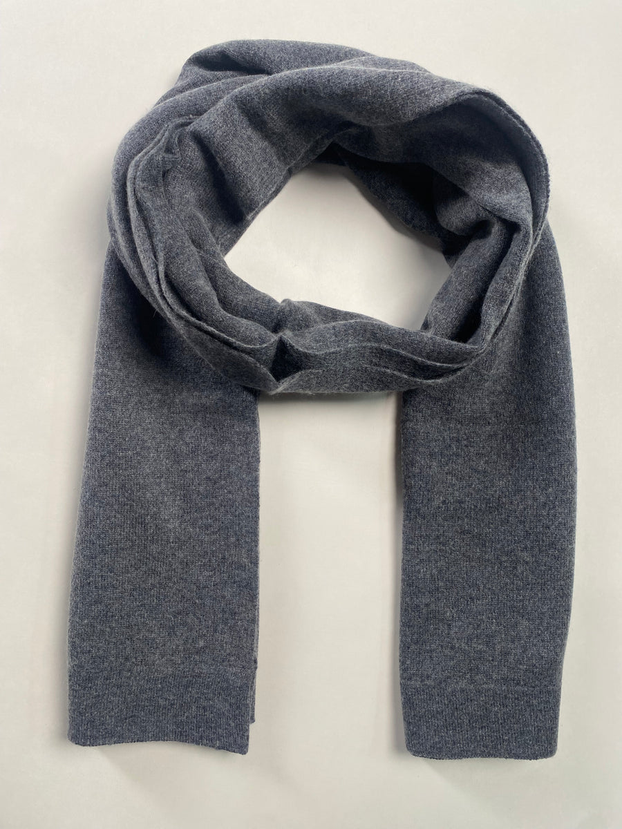 Knitted Cashmere Schal - Dunkelgrau - aura cashmere