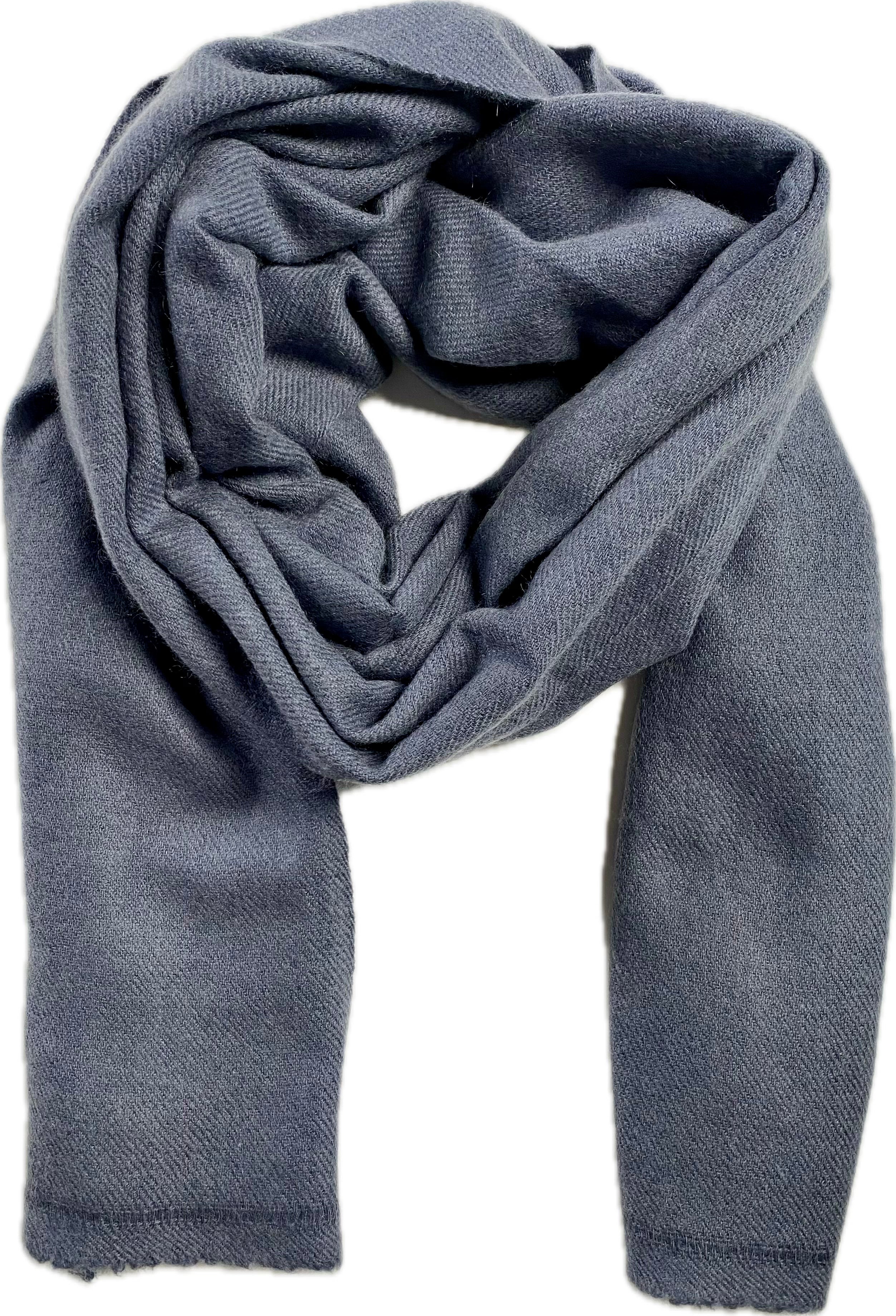 Double Lock Cashmere Schal - Charcoal - aura cashmere