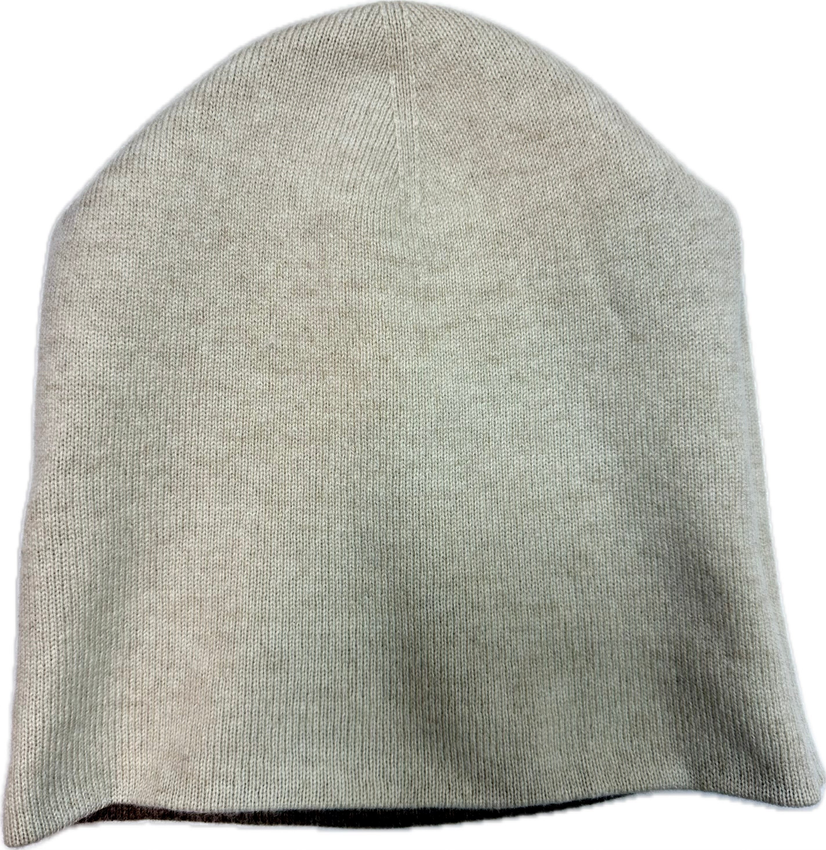Cashmere Mütze Reversible - Sand & Off White