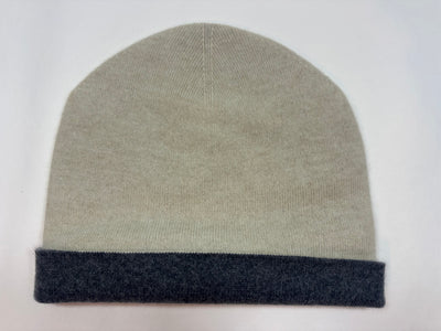 Berretto reversibile – Bianco avorio & Grigio