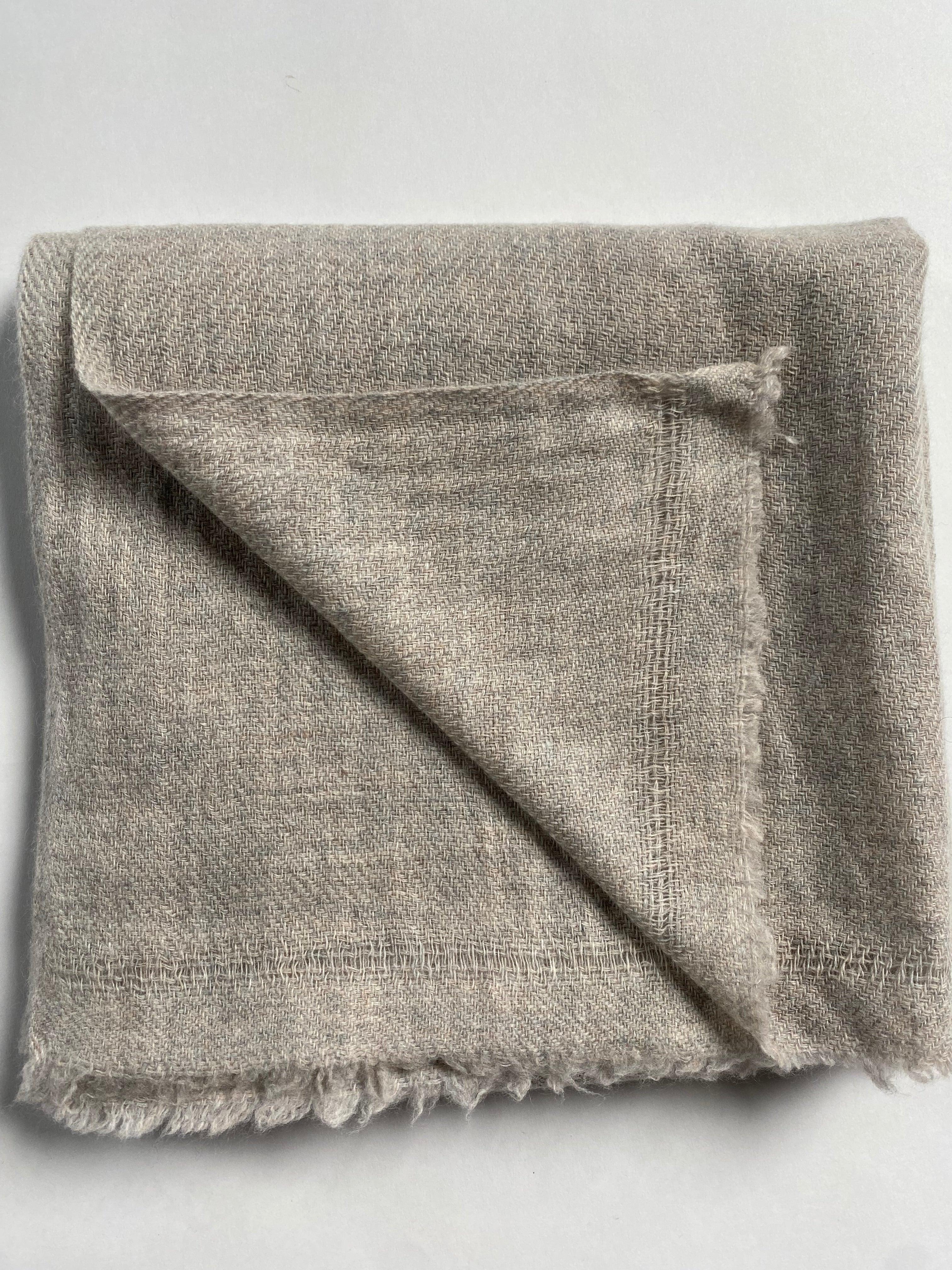 Double Lock Cashmere Schal - Natural Grau - aura cashmere