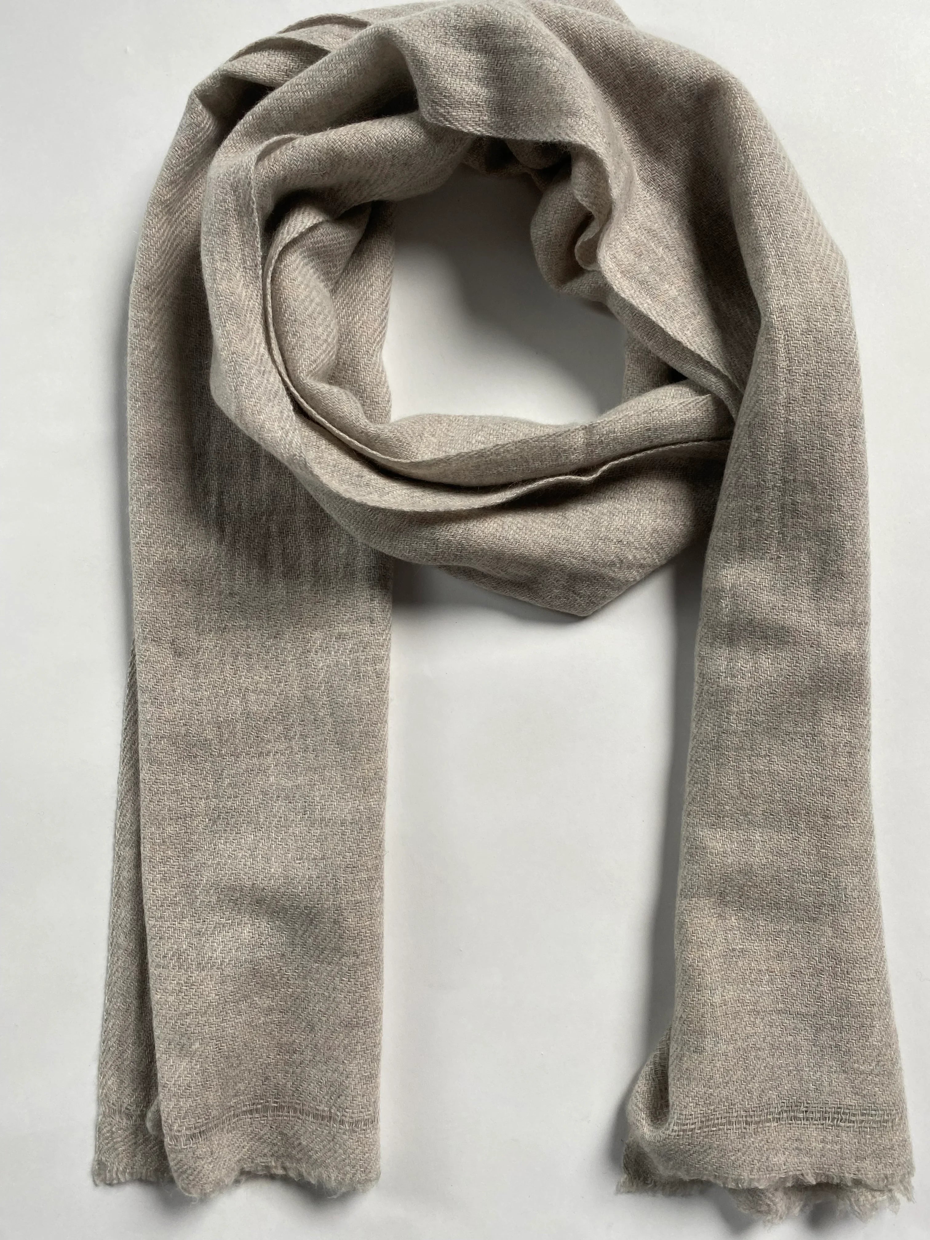 Double Lock Cashmere Schal - Natural Grau - aura cashmere