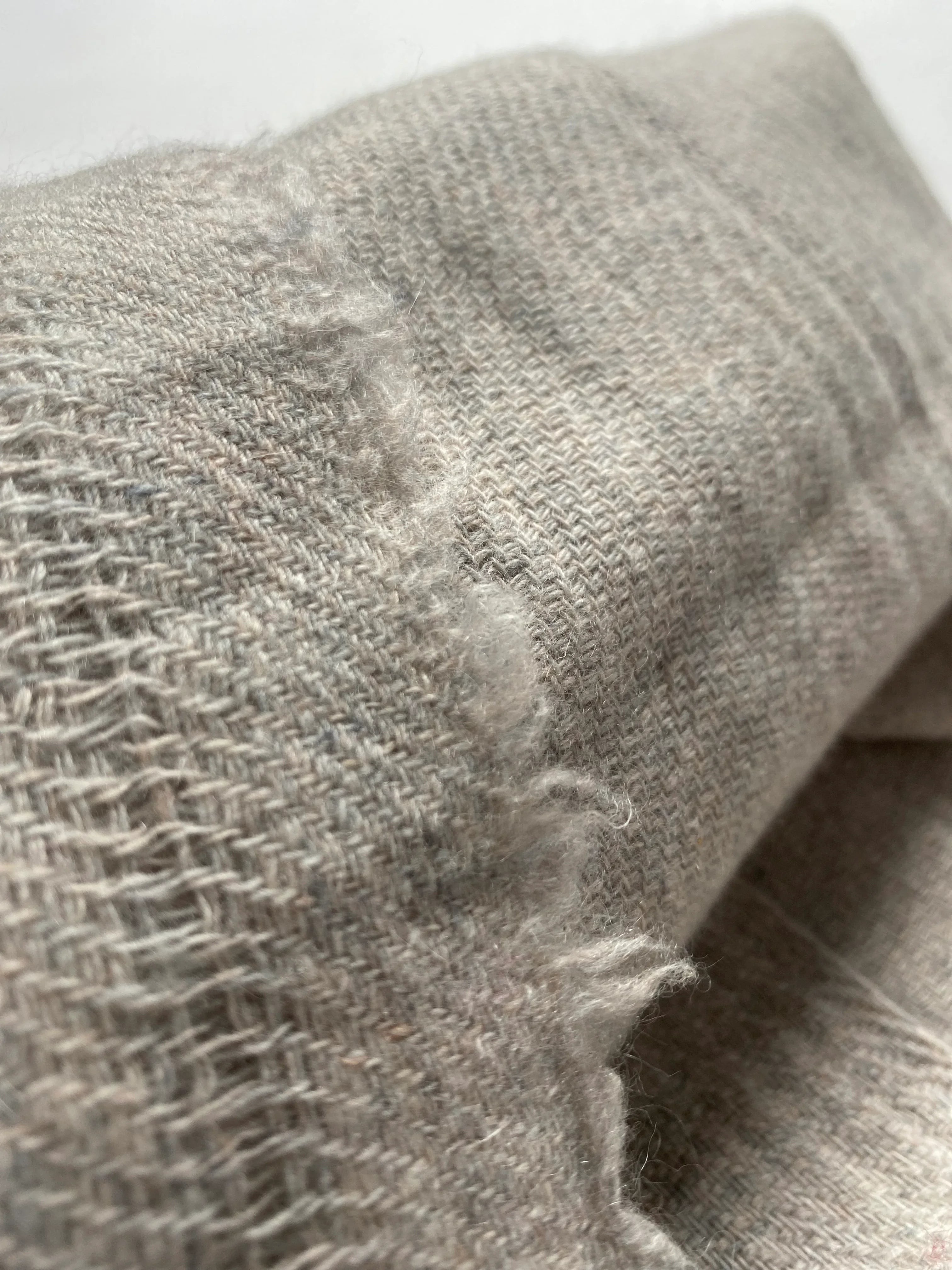 Double Lock Cashmere Schal - Natural Grau - aura cashmere