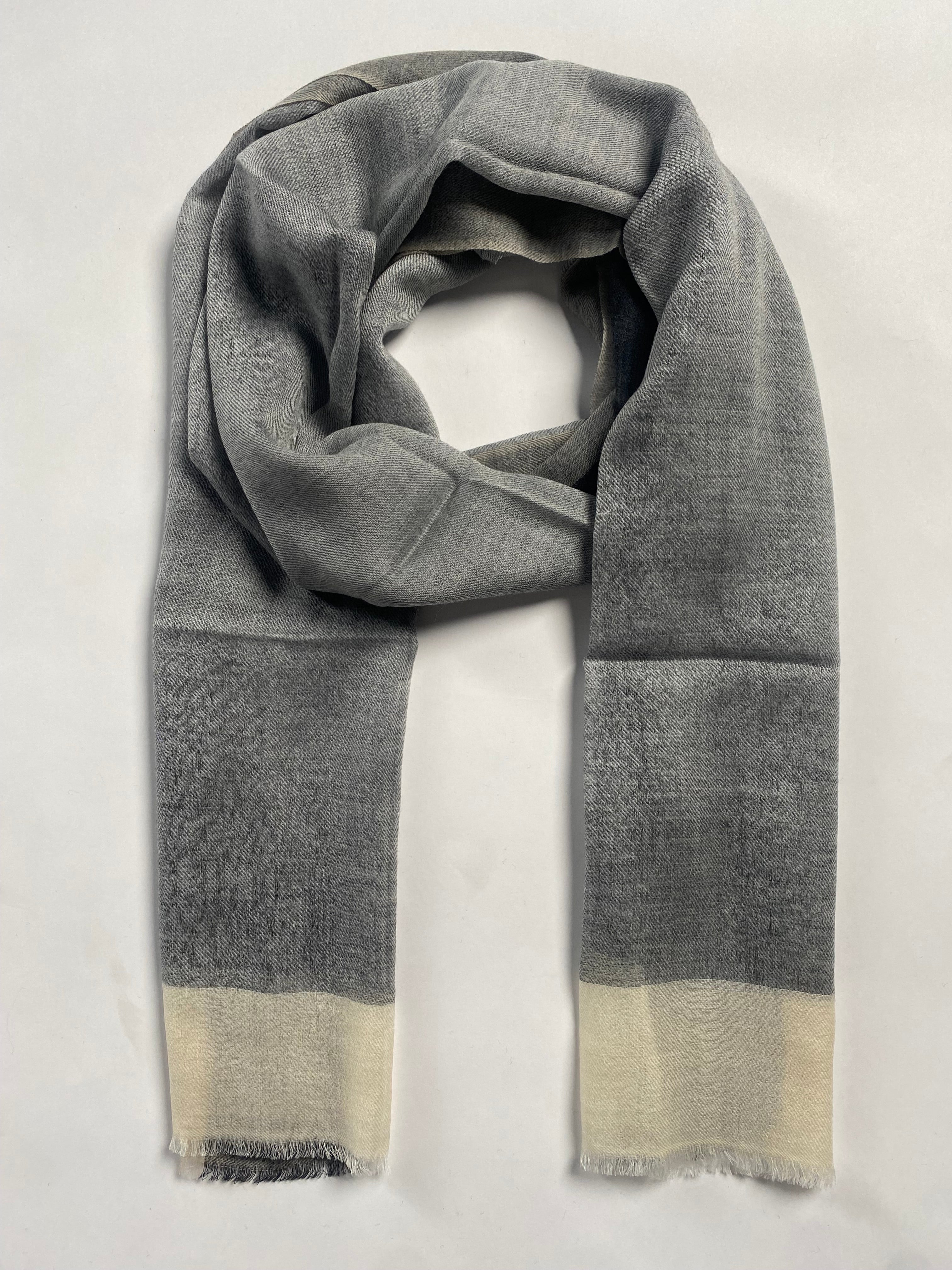 Flow & Check - Bold, Grau & Beige - aura cashmere