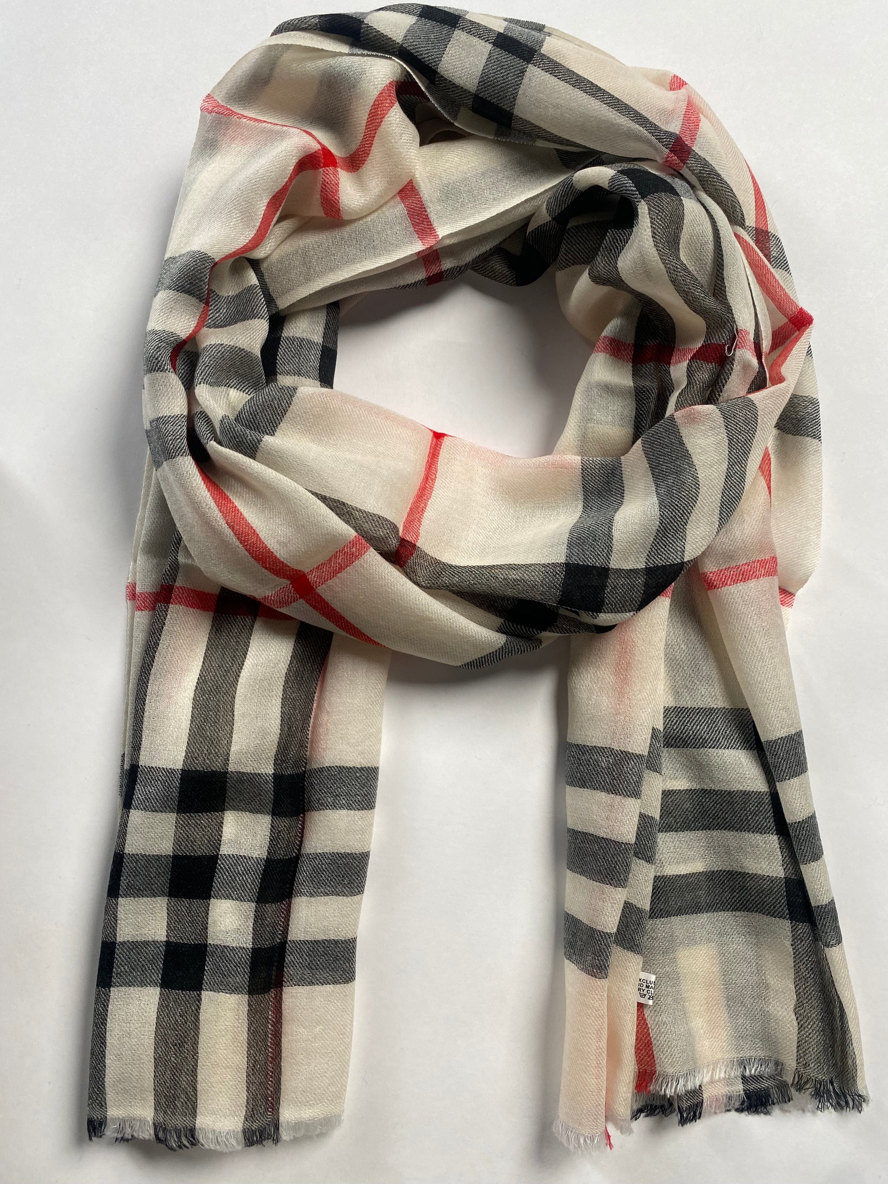 Flow & Check – Classic - Beige - aura cashmere