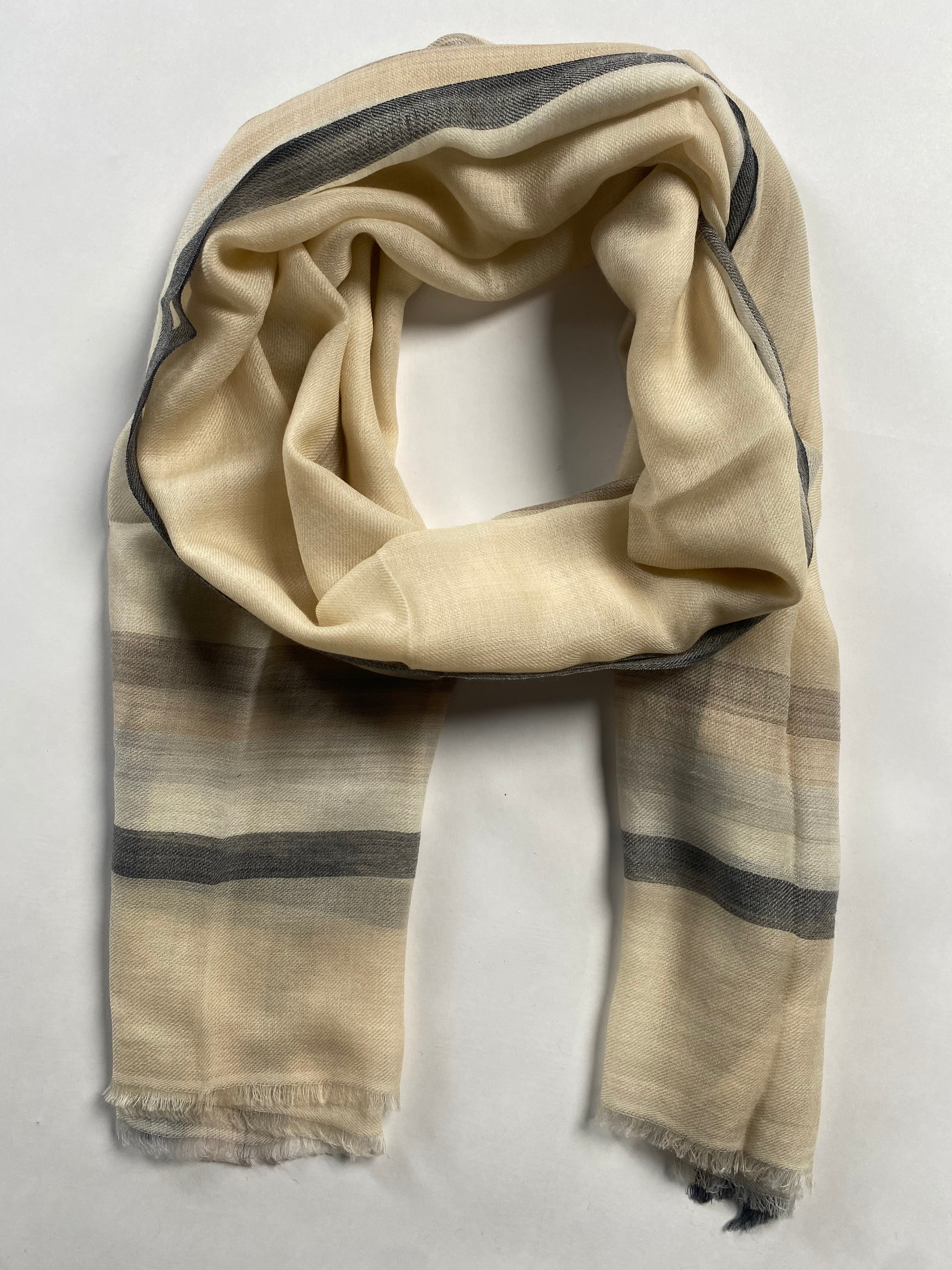 Flow & Check – Subtle - Beige & Schwarz - aura cashmere