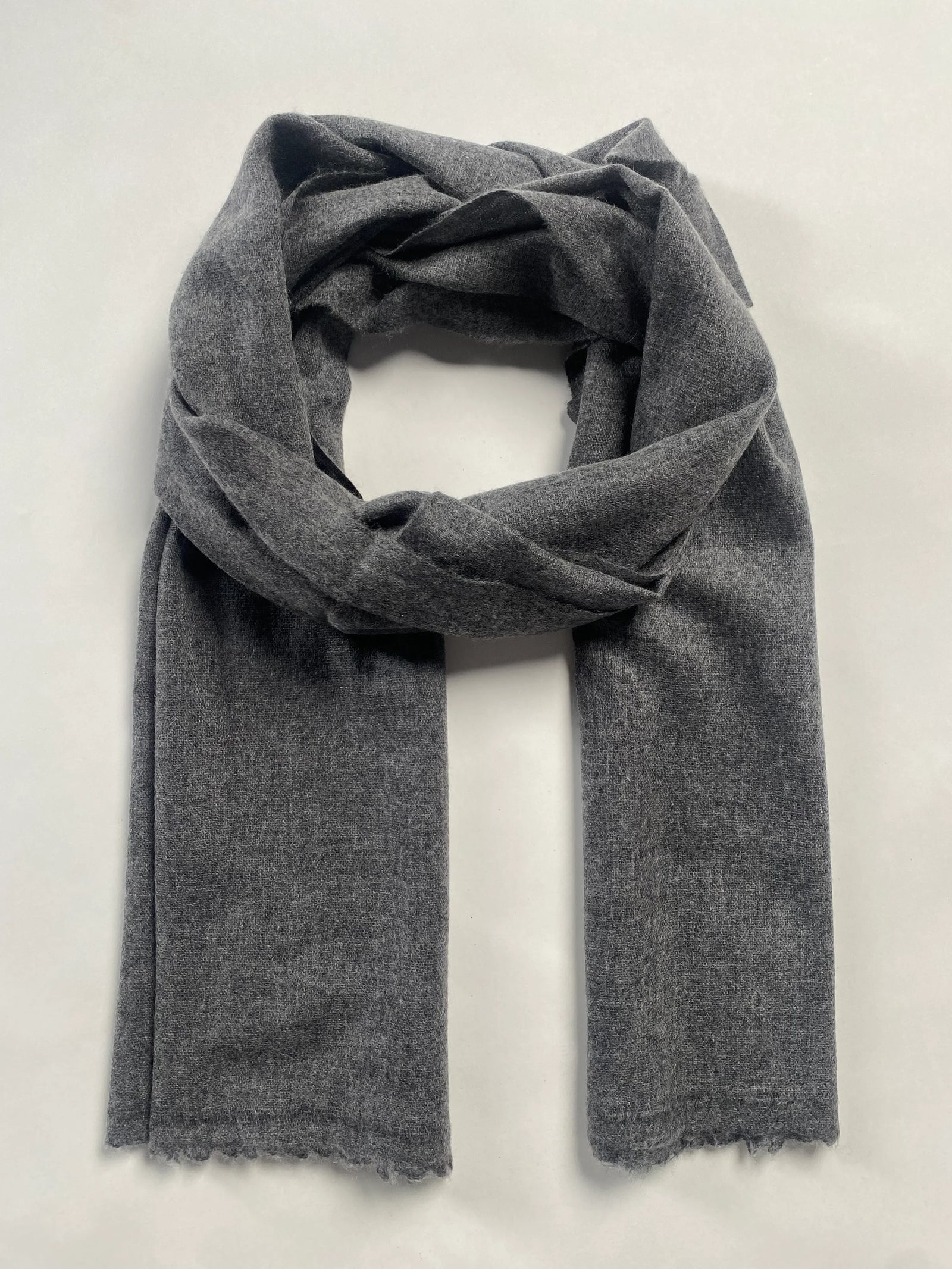 Double Lock Cashmere Schal - Dunkel Grau - aura cashmere