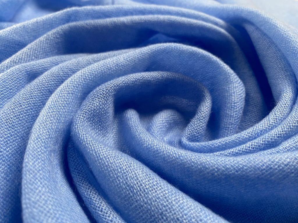 Double Lock Cashmere Schal - Himmel Blau - aura cashmere