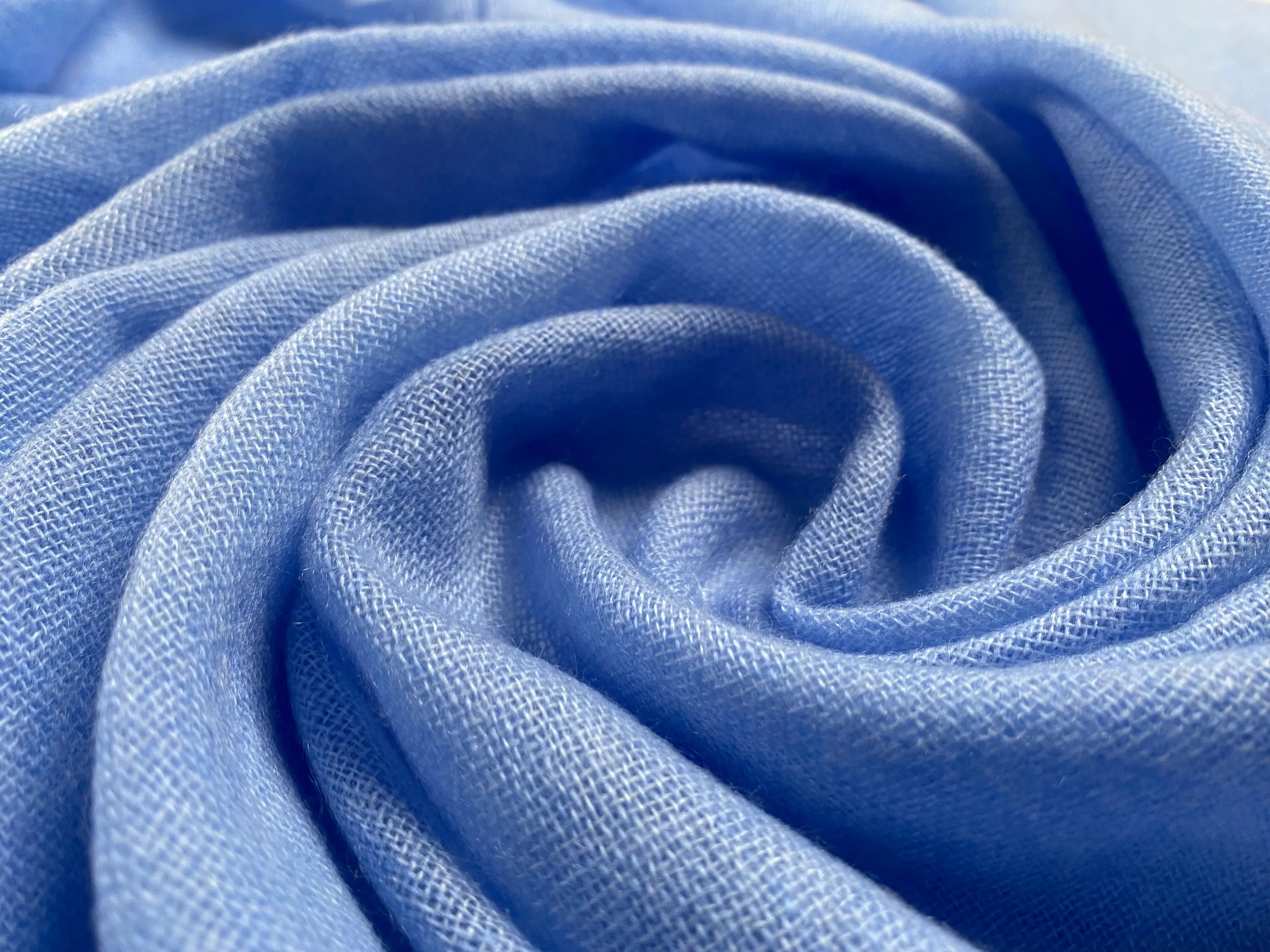 Double Lock Cashmere Schal - Himmel Blau - aura cashmere