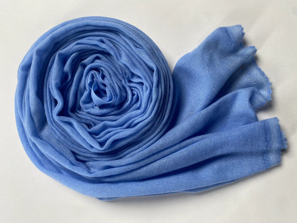 Double Lock Cashmere Schal - Himmel Blau - aura cashmere