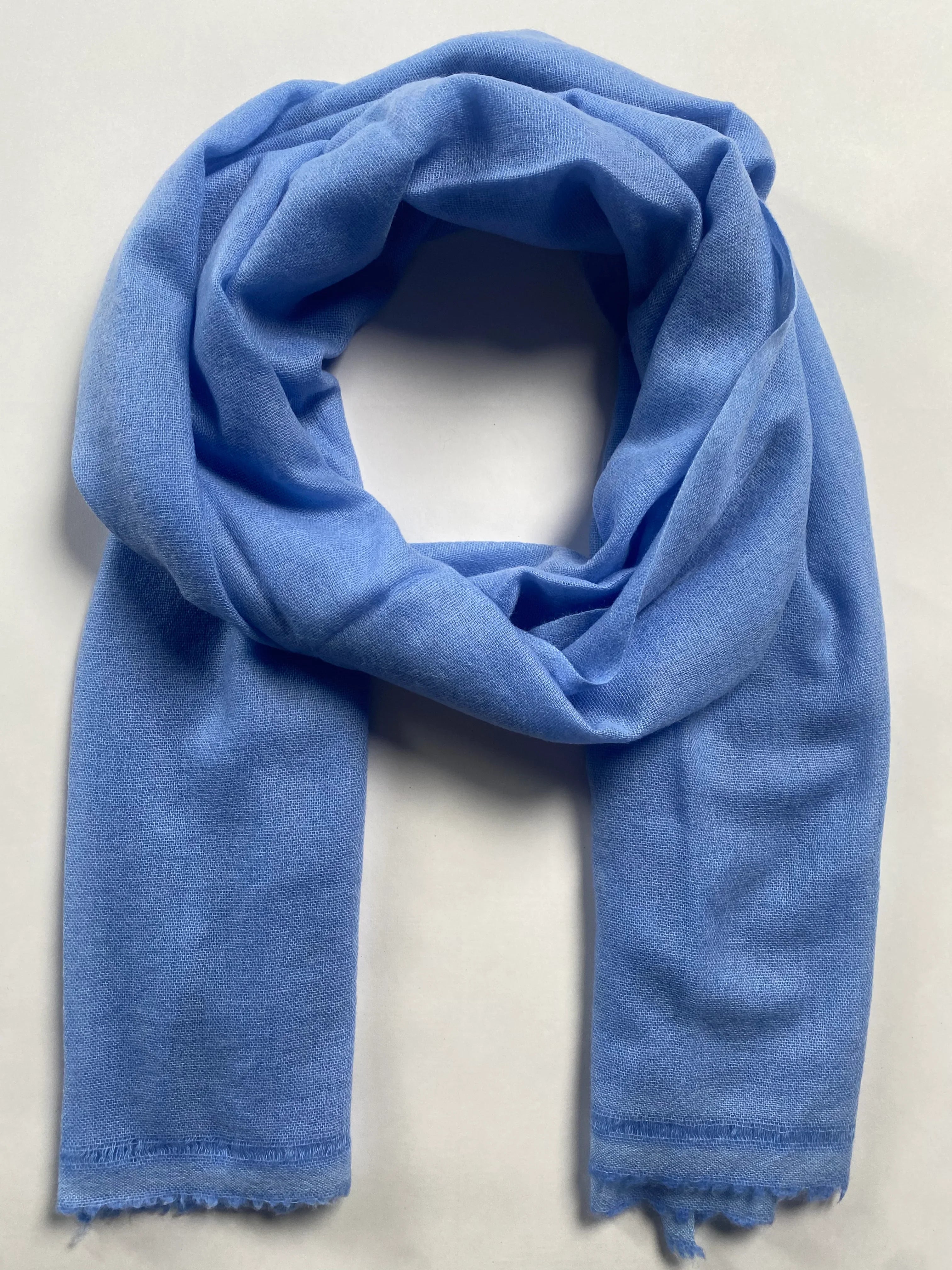 Double Lock Cashmere Schal - Himmel Blau - aura cashmere