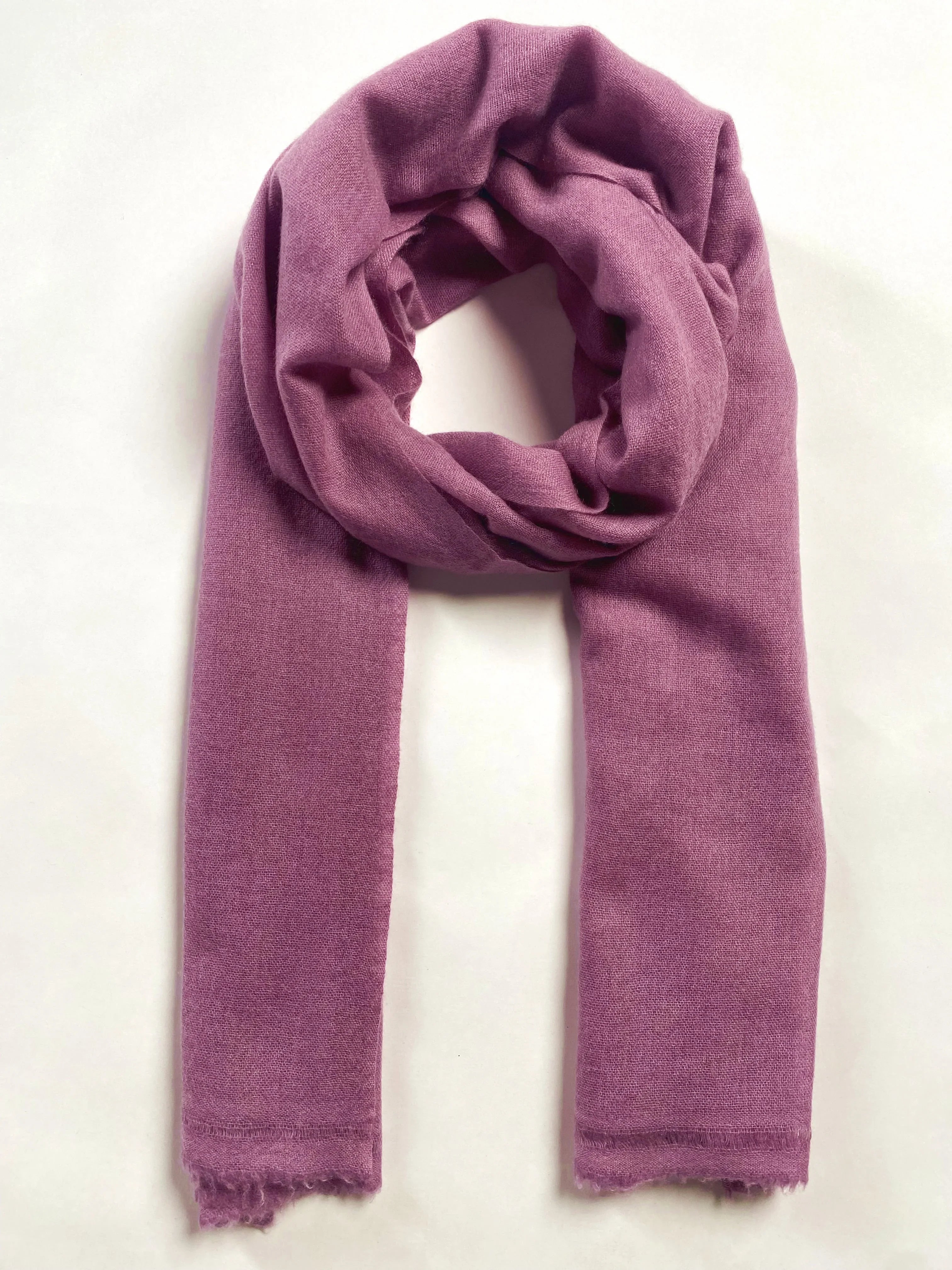 Double Lock Cashmere Schal - Dunkel Rosa - aura cashmere