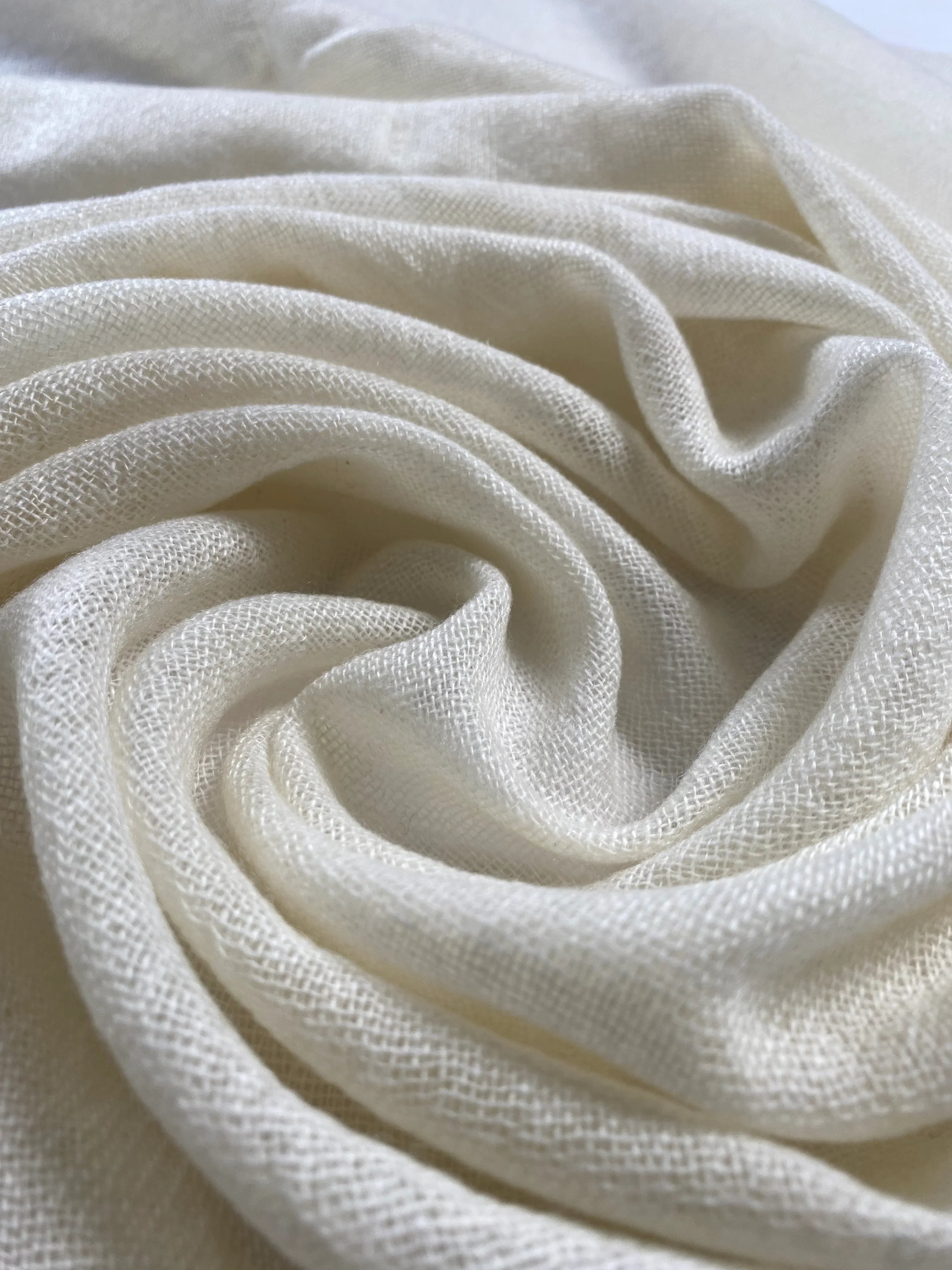 Double Lock Cashmere Schal - Creme - aura cashmere