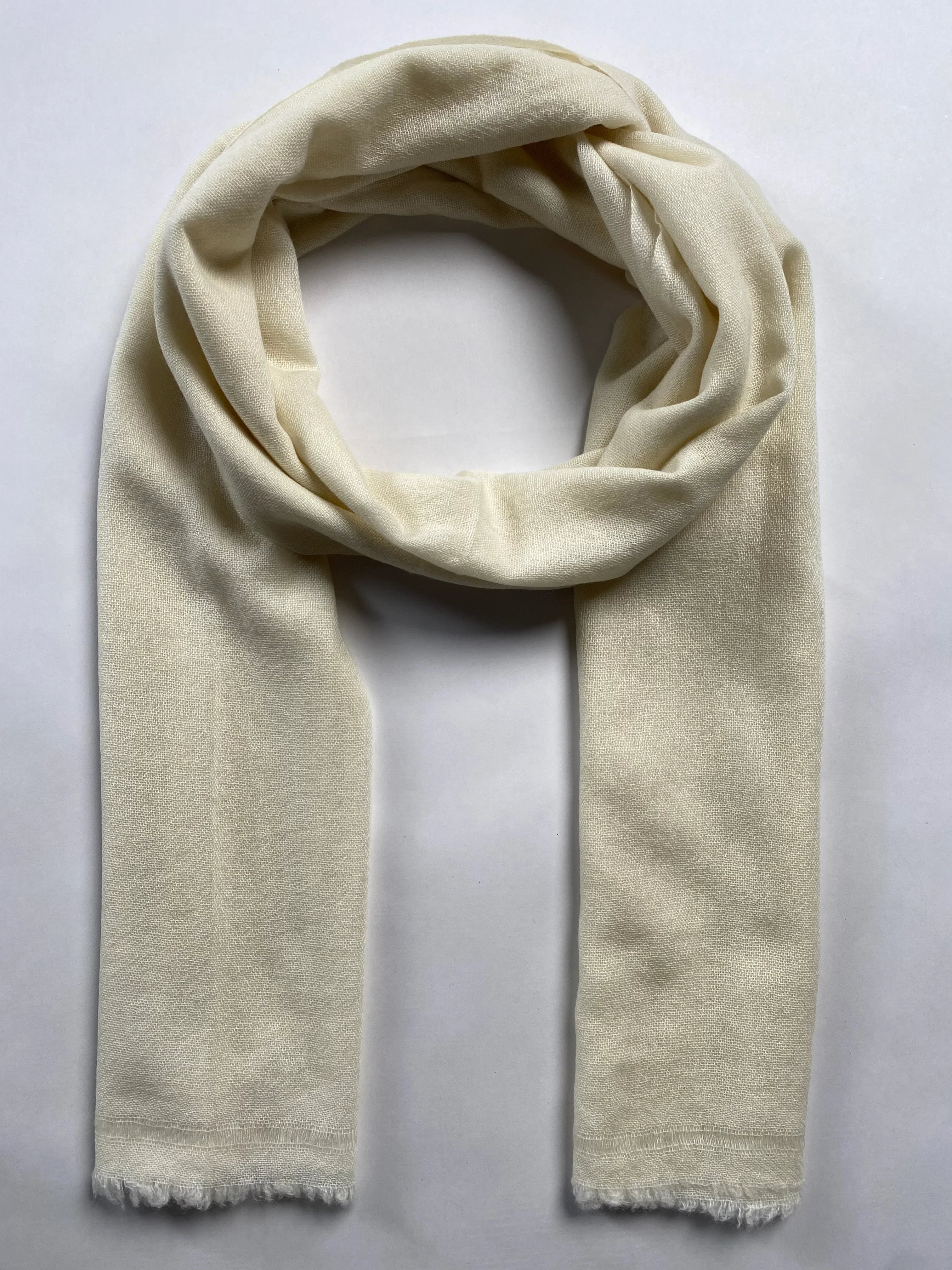Double Lock Cashmere Schal - Creme - aura cashmere