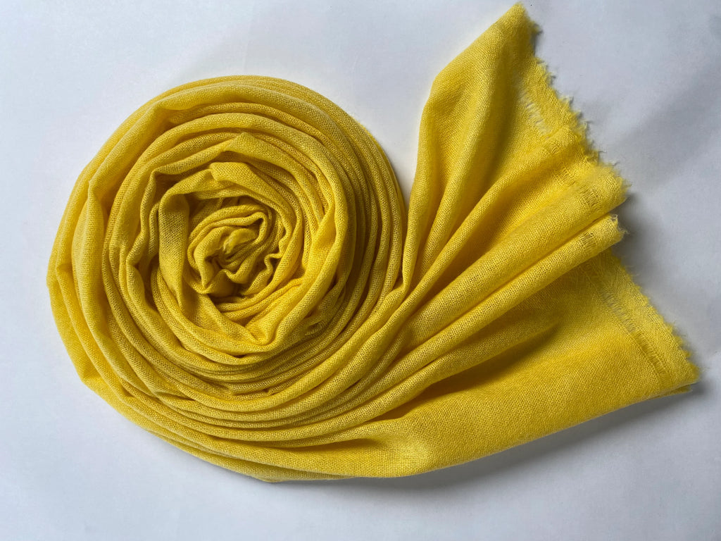 Double Lock Cashmere Schal - Sunshine Gelb - aura cashmere