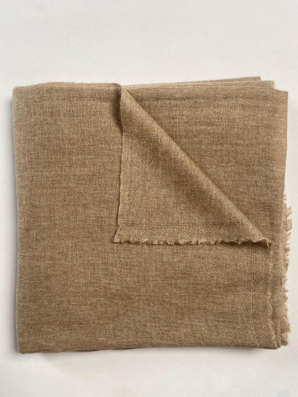 Double Lock Cashmere Schal - Natural Beige - aura cashmere