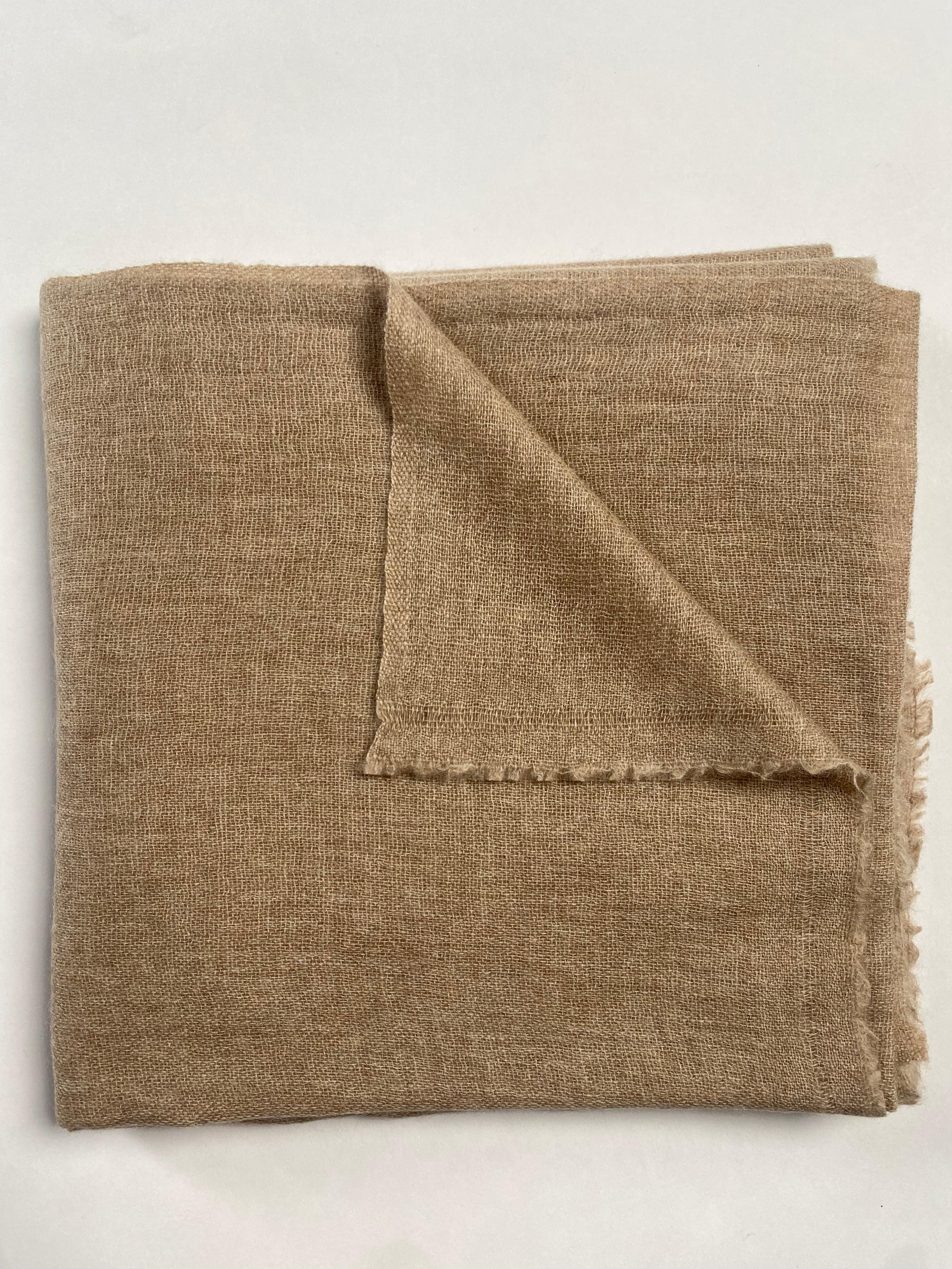 Double Lock Cashmere Schal - Natural Beige - aura cashmere