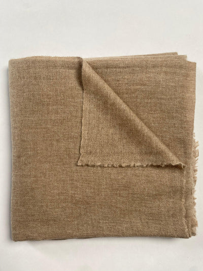 Double Lock Cashmere Schal - Natural Beige - aura cashmere