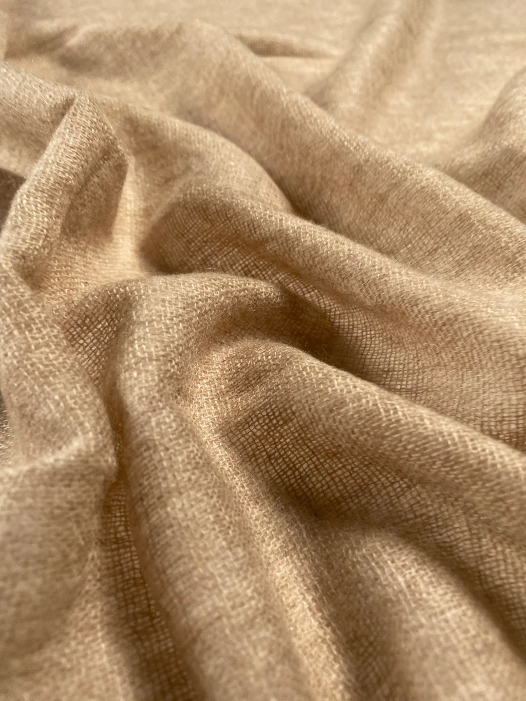 Double Lock Cashmere Schal - Natural Beige - aura cashmere