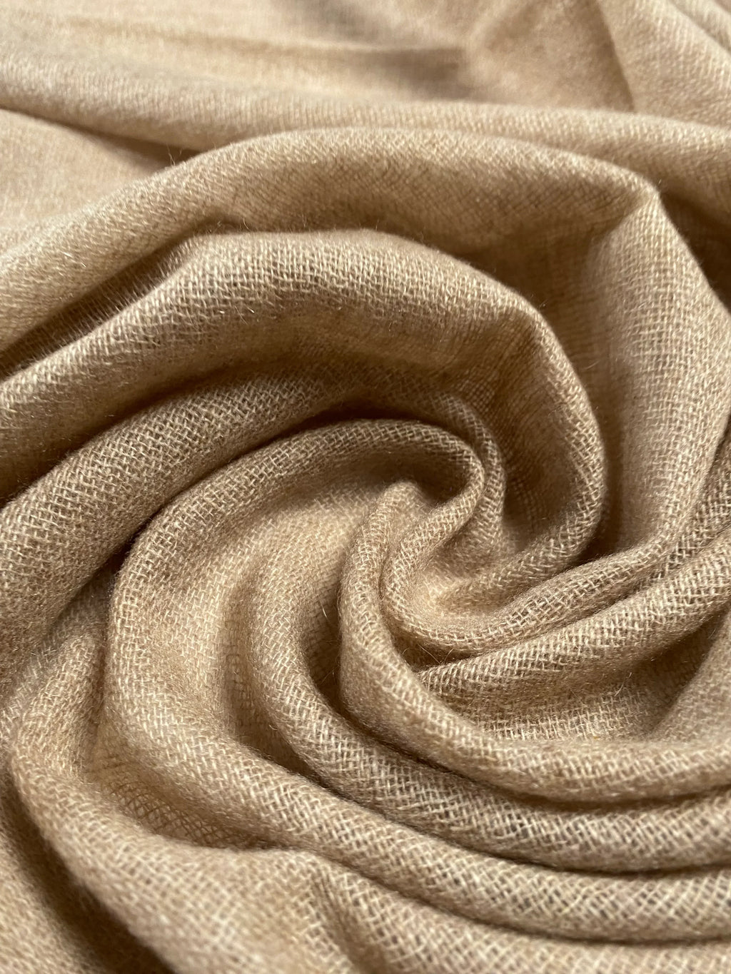 Double Lock Cashmere Schal - Natural Beige - aura cashmere