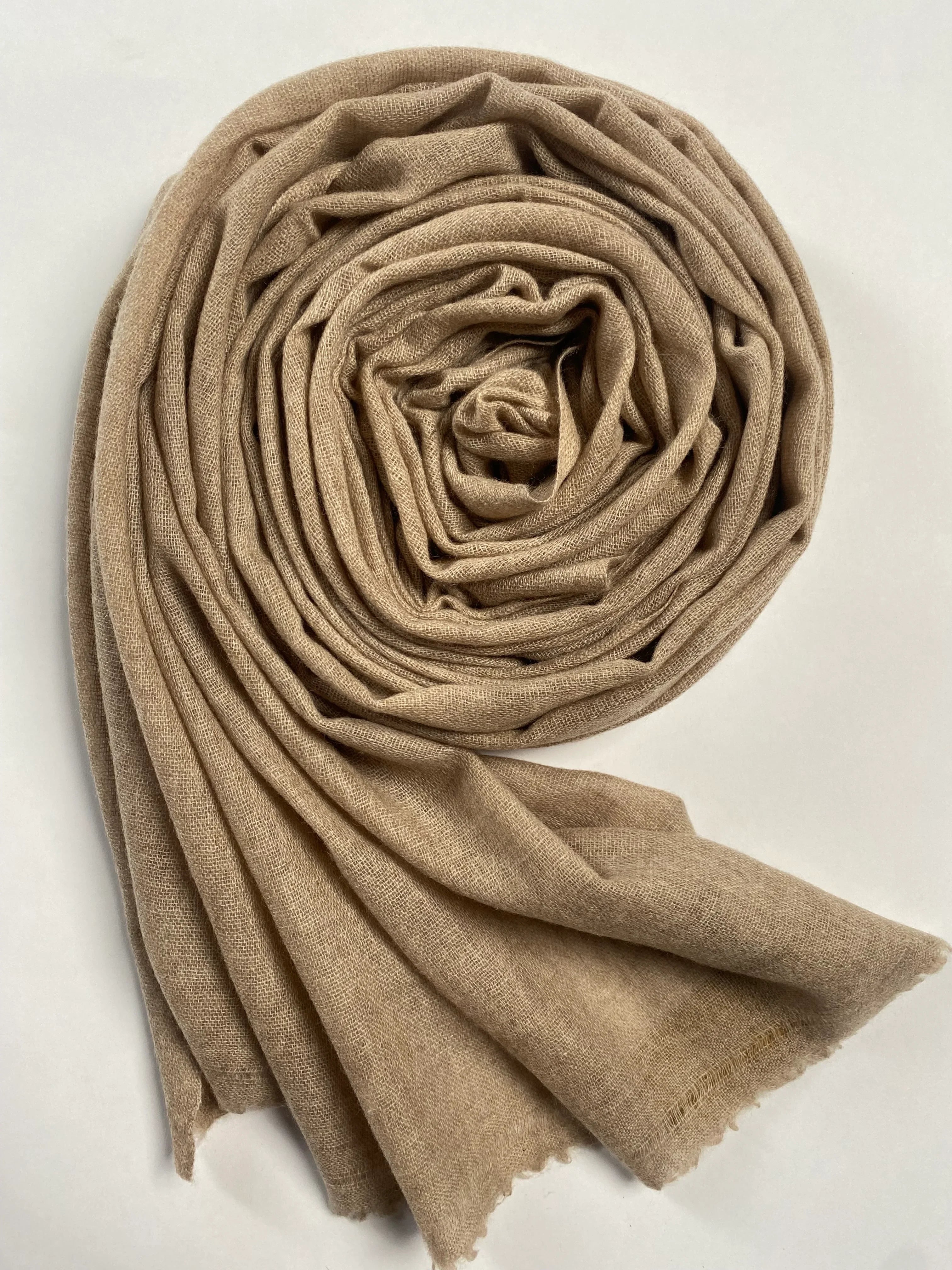 Double Lock Cashmere Schal - Natural Beige - aura cashmere