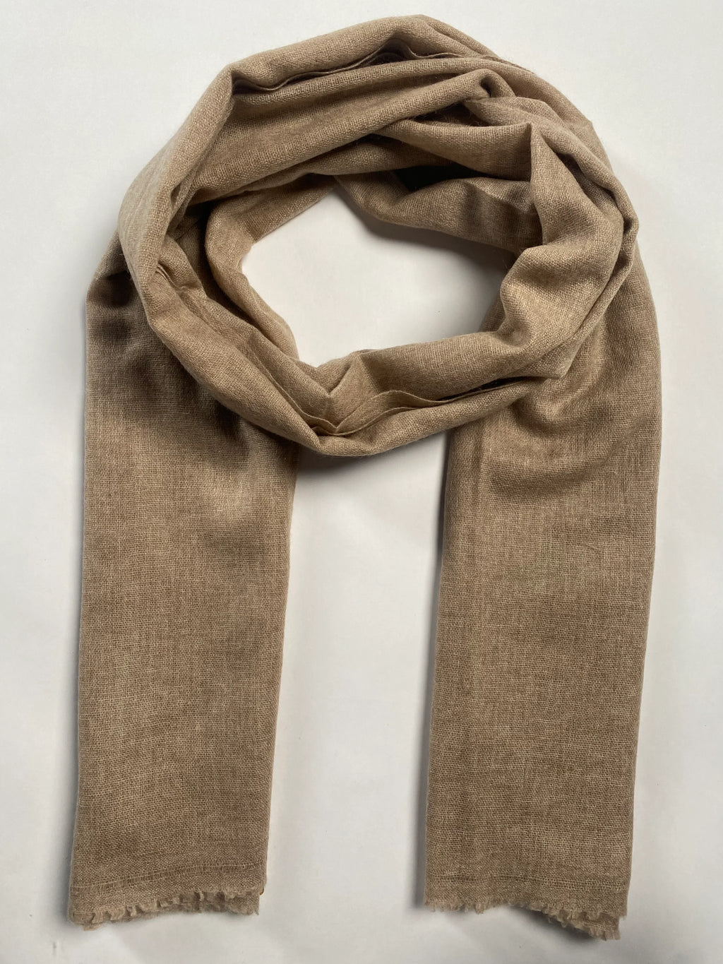 Double Lock Cashmere Schal - Natural Beige - aura cashmere