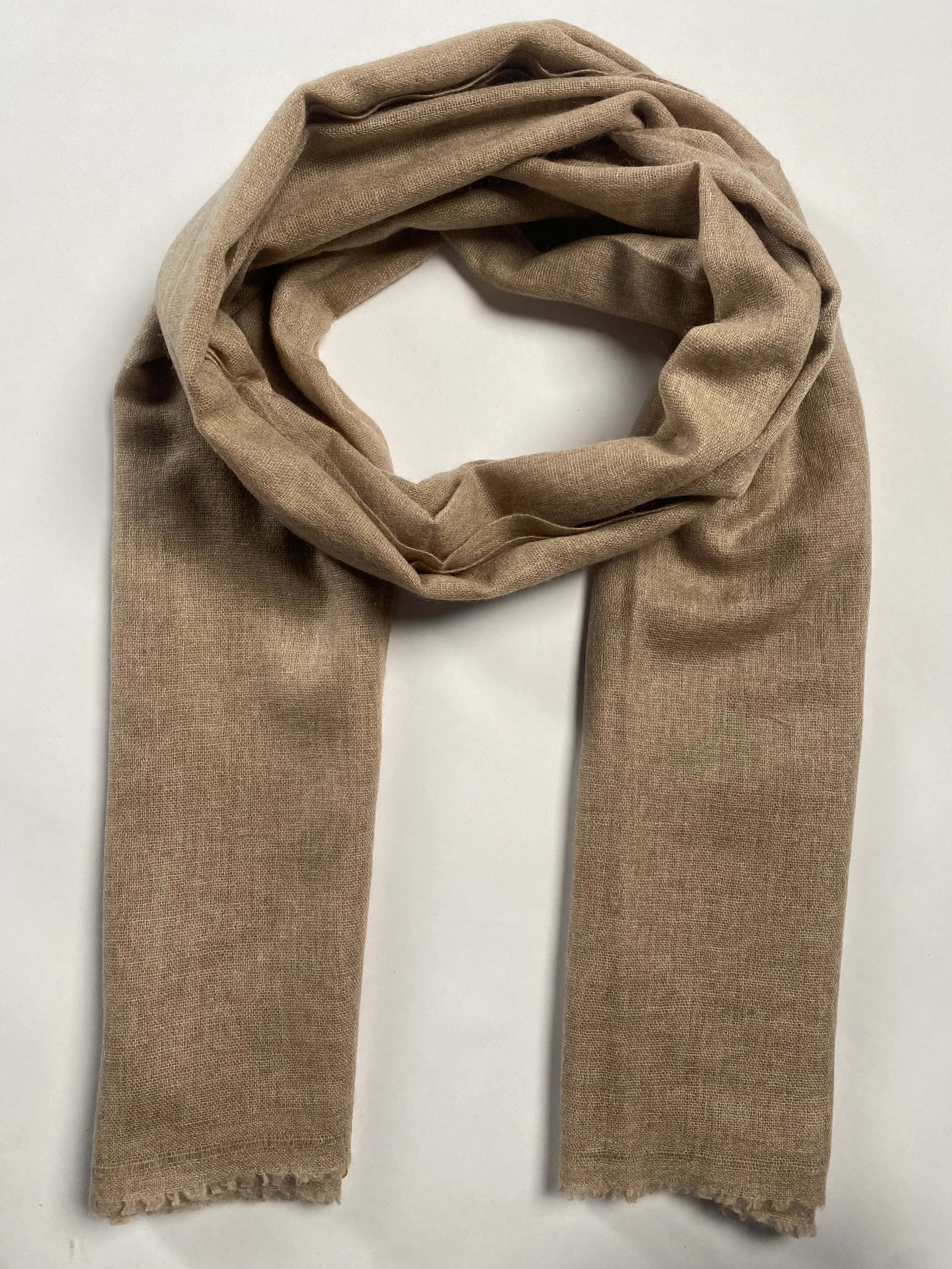 Double Lock Cashmere Schal - Natural Beige - aura cashmere