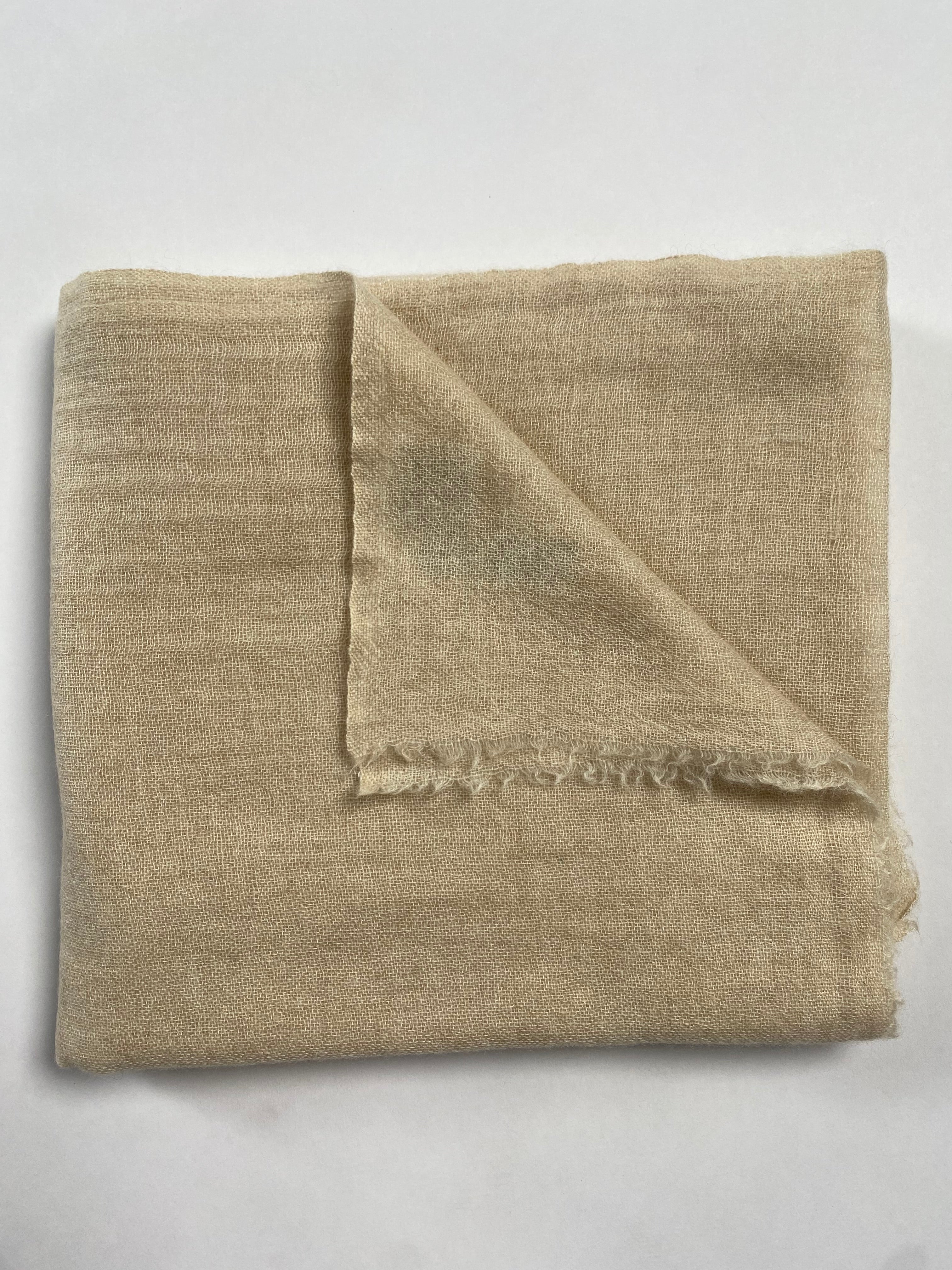 Double Lock Cashmere Schal - Ivory Beige - aura cashmere