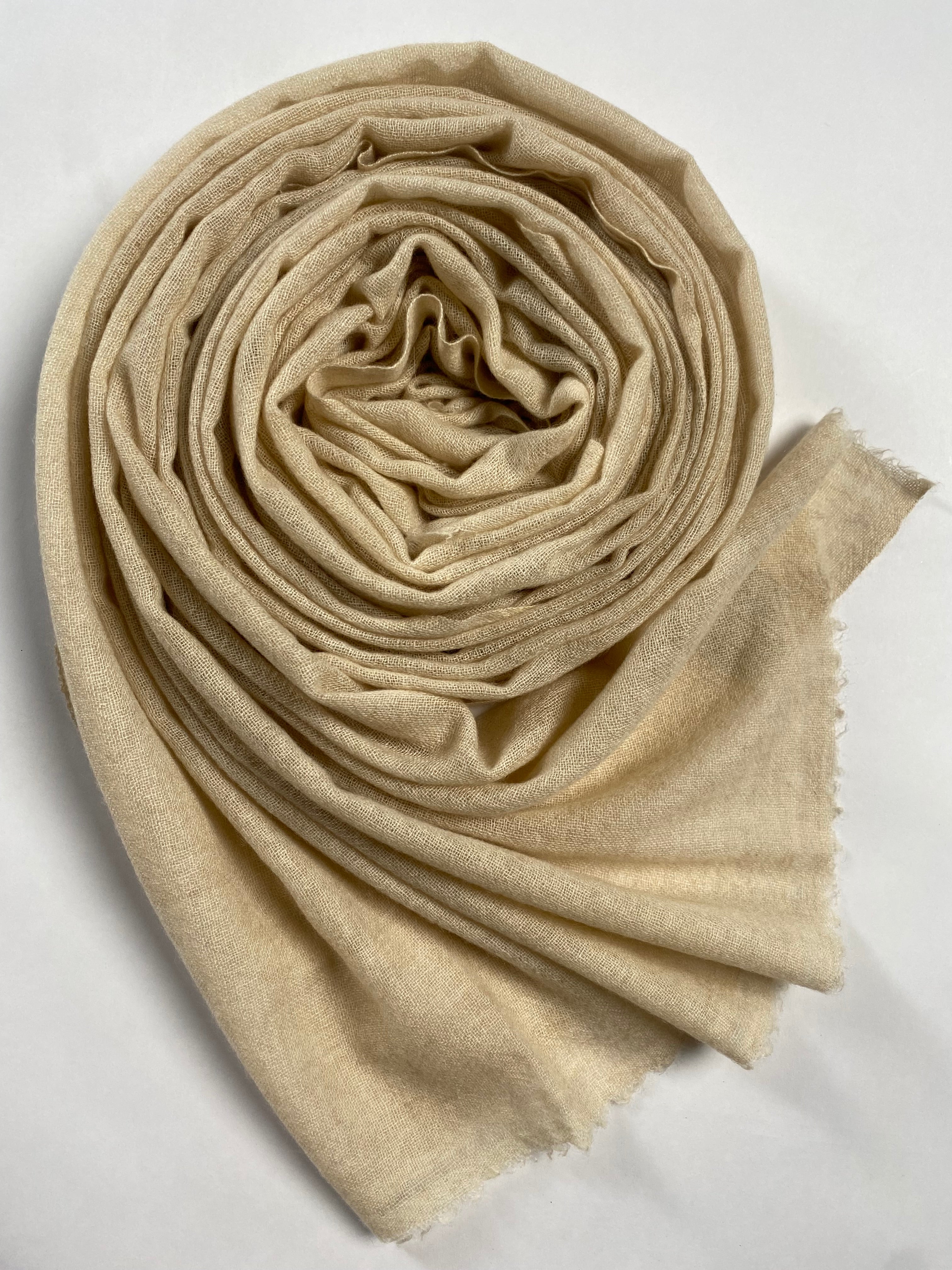 Double Lock Cashmere Schal - Ivory Beige - aura cashmere