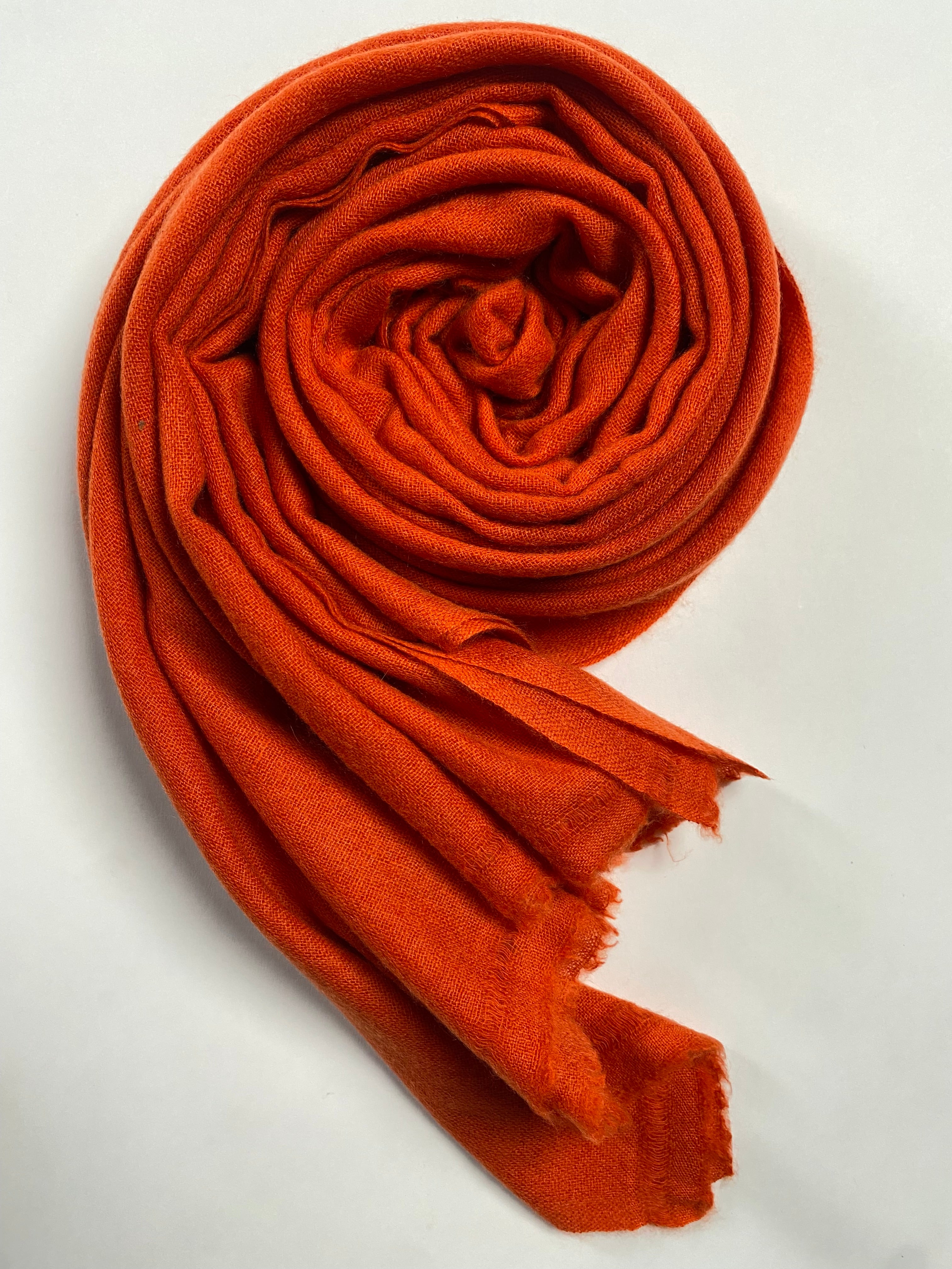 Double Lock Cashmere Schal - Dunkel Orange - aura cashmere