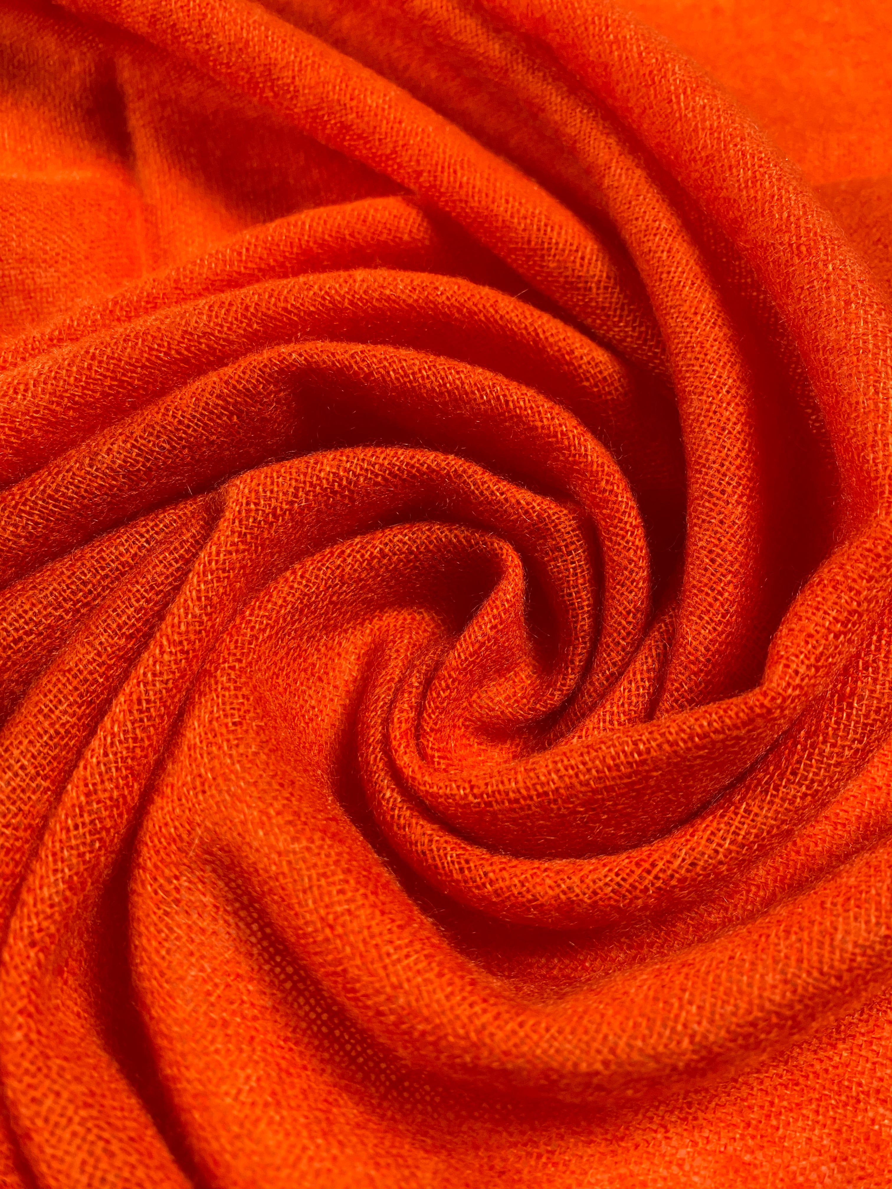 Double Lock Cashmere Schal - Dunkel Orange - aura cashmere