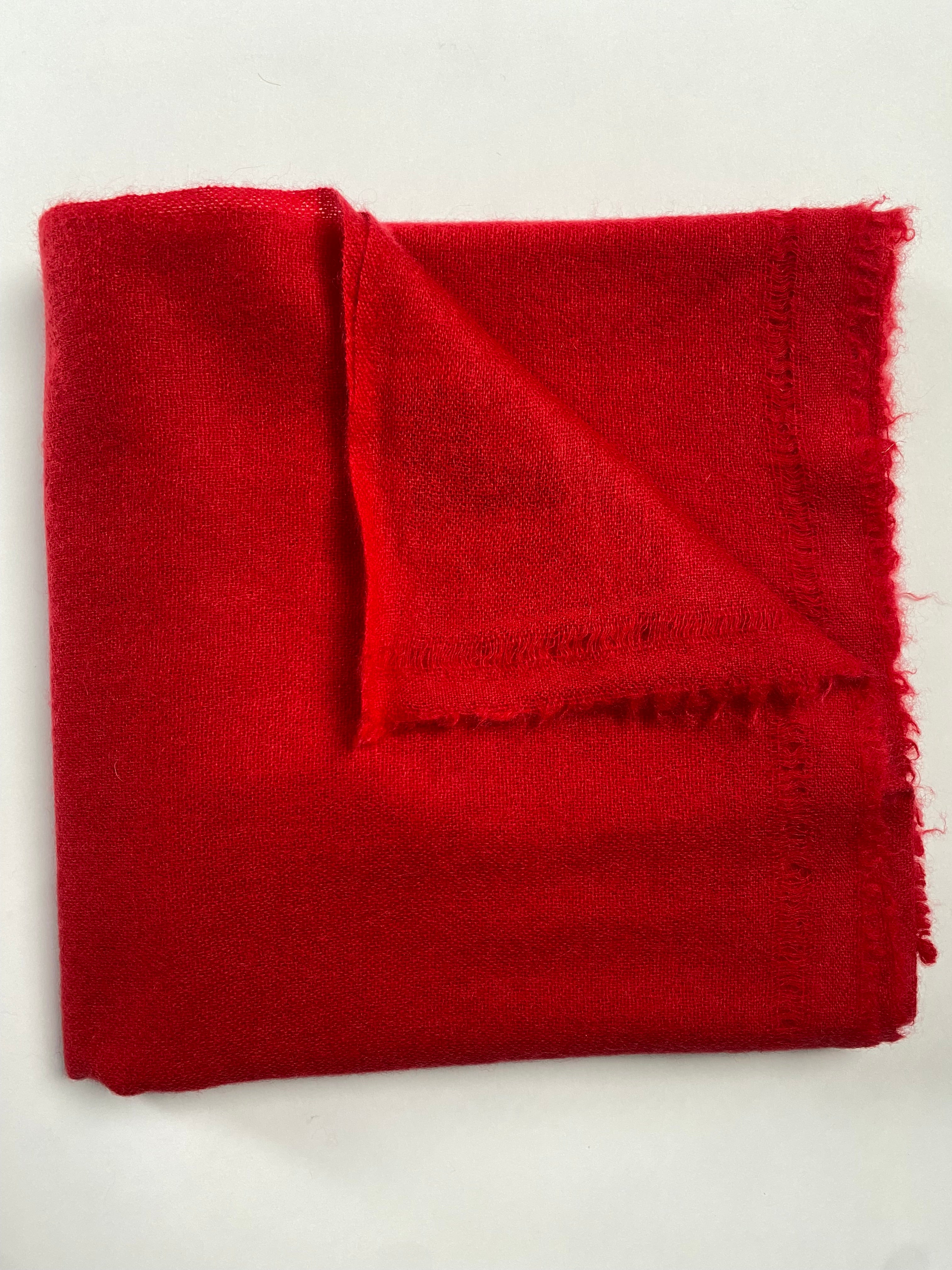 Double Lock Cashmere Schal - Rot - aura cashmere