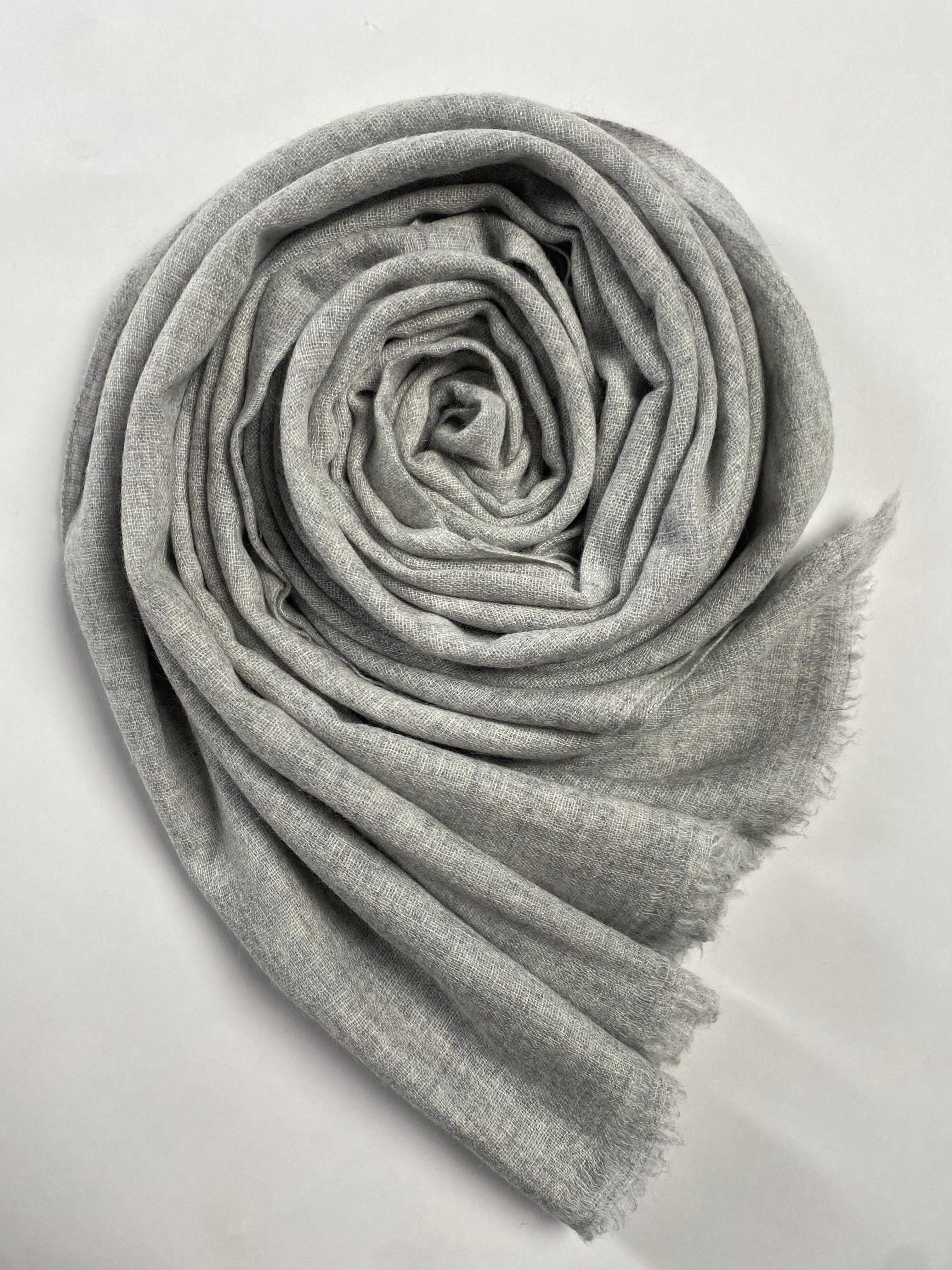 Double Lock Cashmere Schal - Natural Hellgrau - aura cashmere