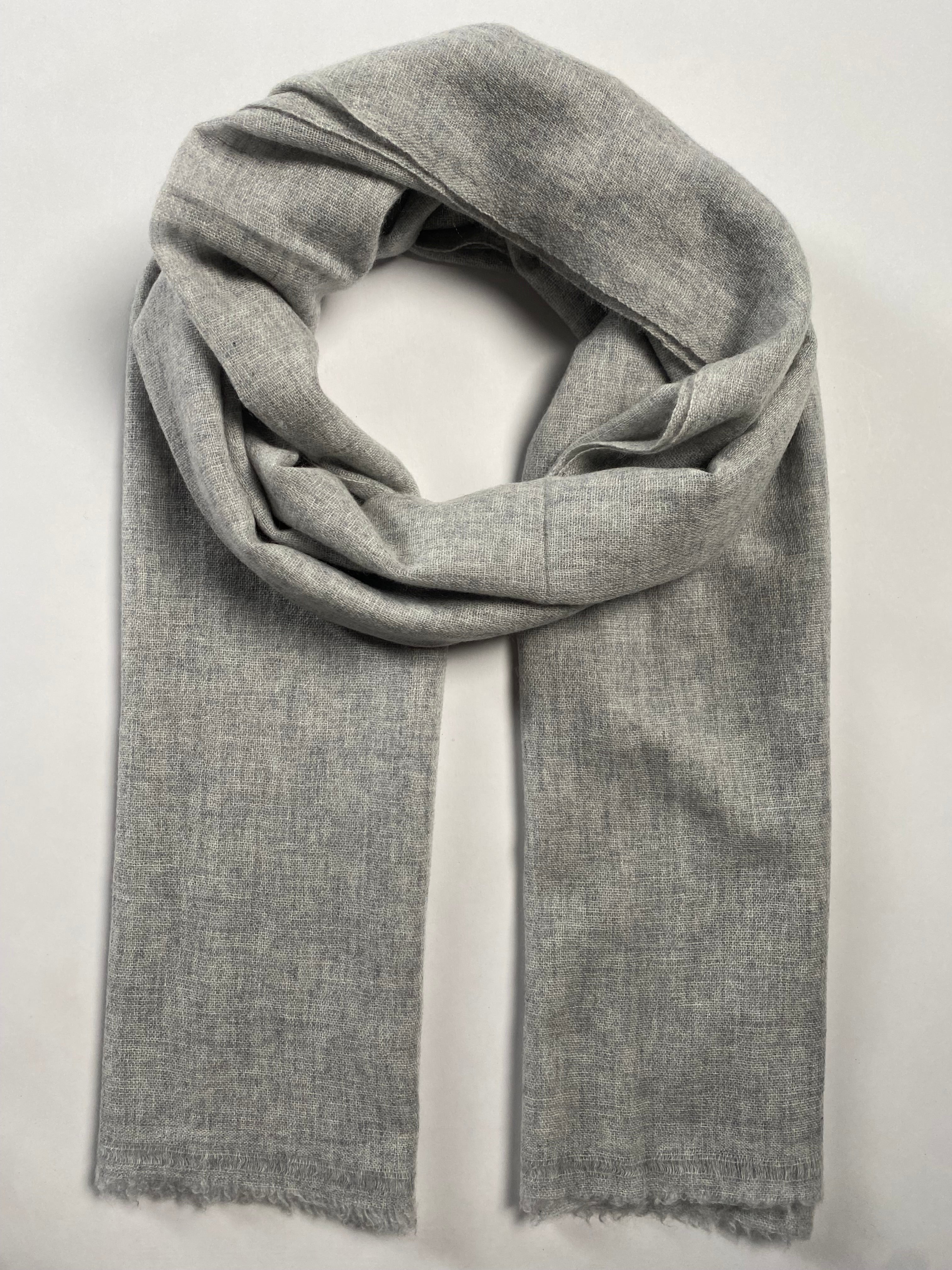 Double Lock Cashmere Schal - Natural Hellgrau - aura cashmere