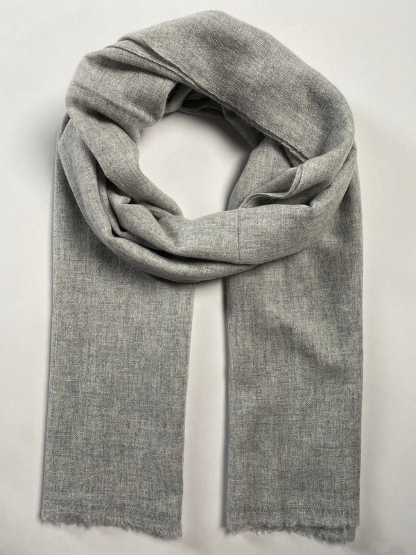 Double Lock Cashmere Schal - Natural Hellgrau - aura cashmere