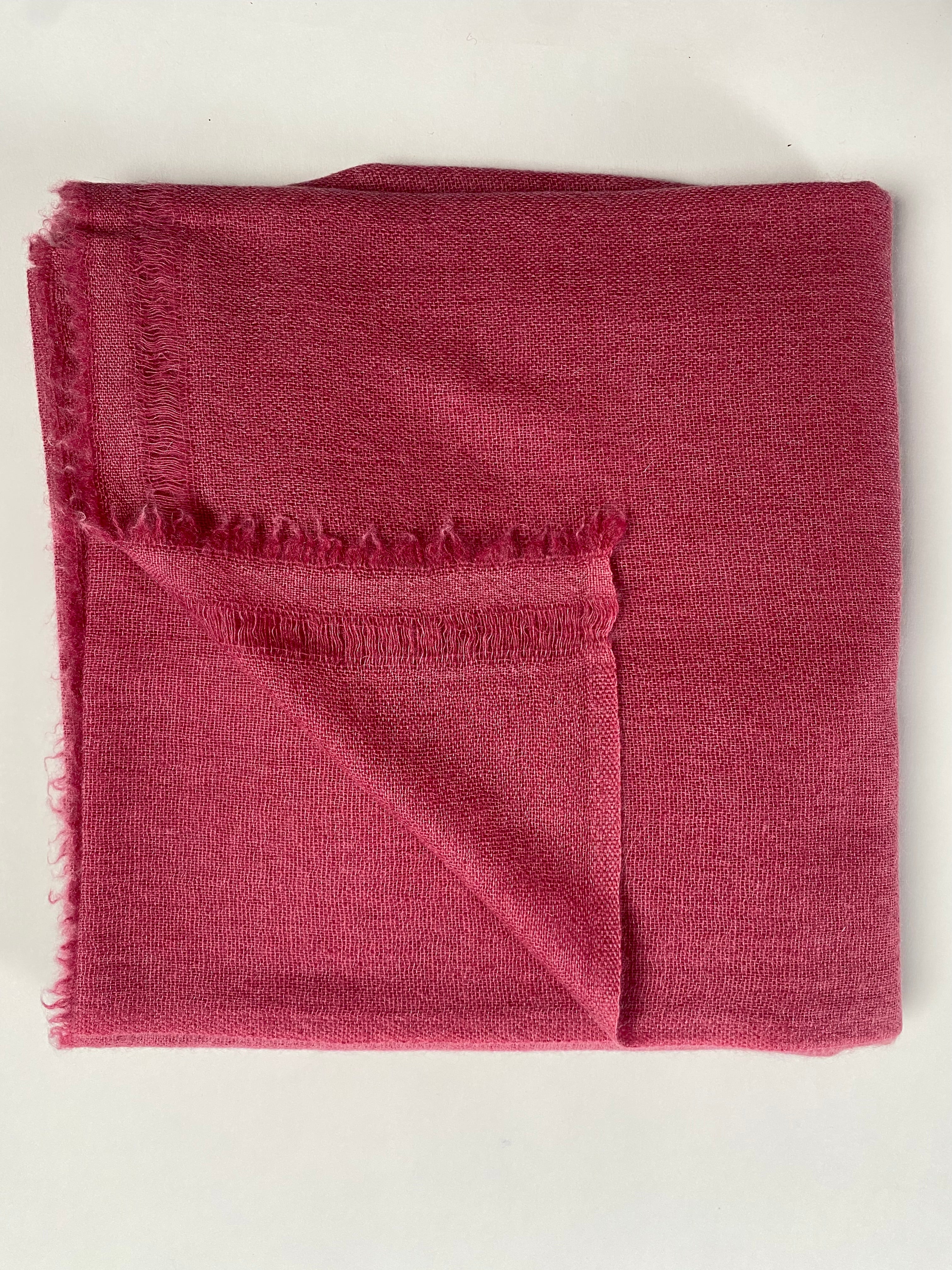 Double Lock Cashmere Schal - Granatapfel Rot - aura cashmere