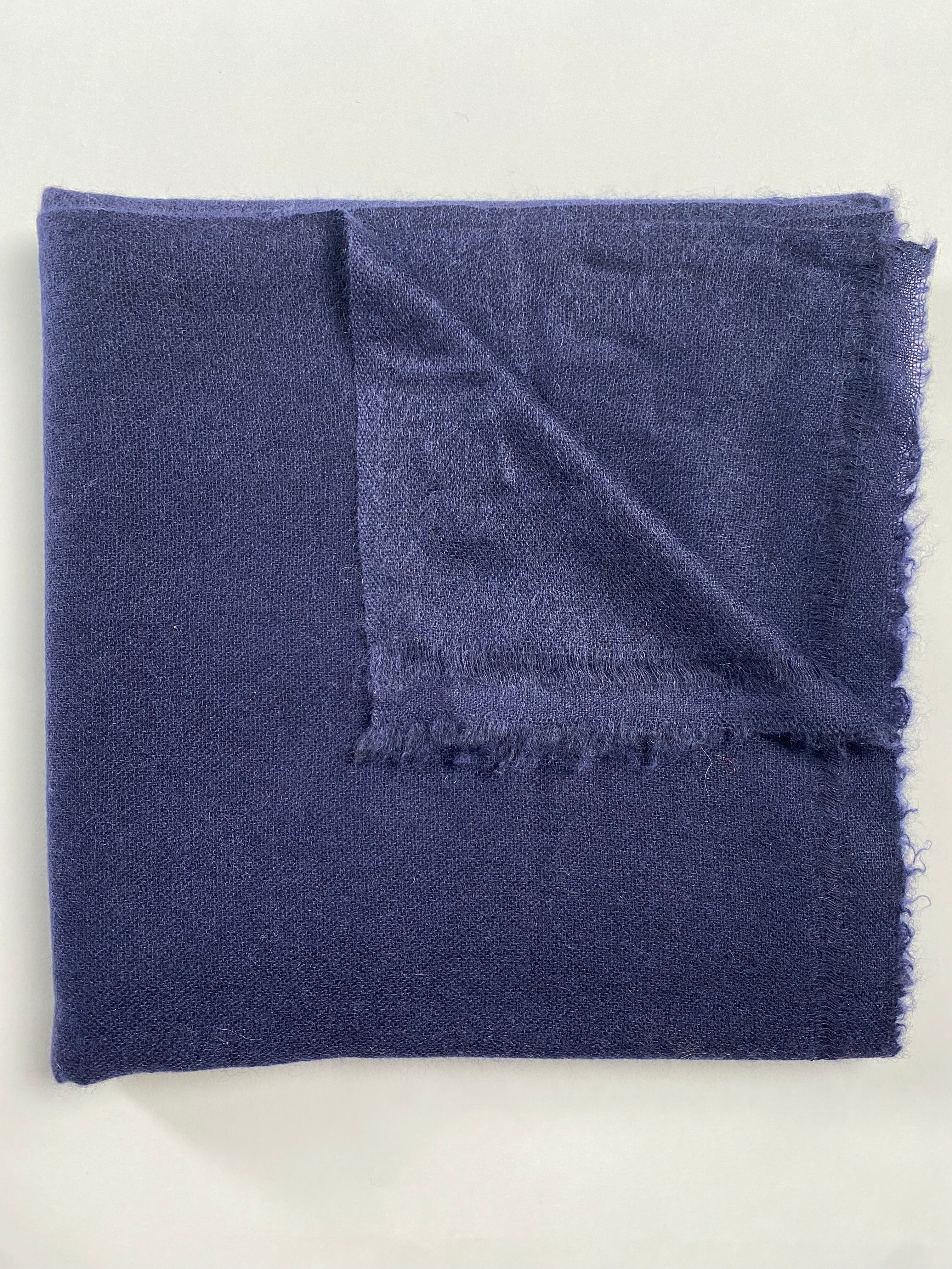 Double Lock Cashmere Schal - Nacht Blau - aura cashmere