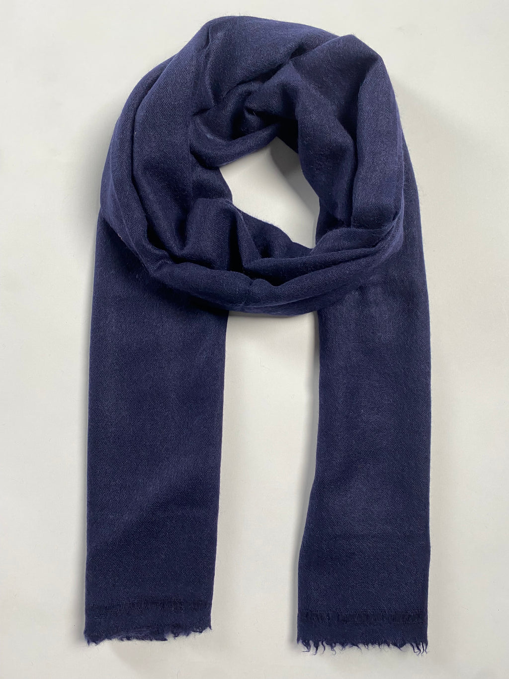 Double Lock Cashmere Schal - Nacht Blau - aura cashmere