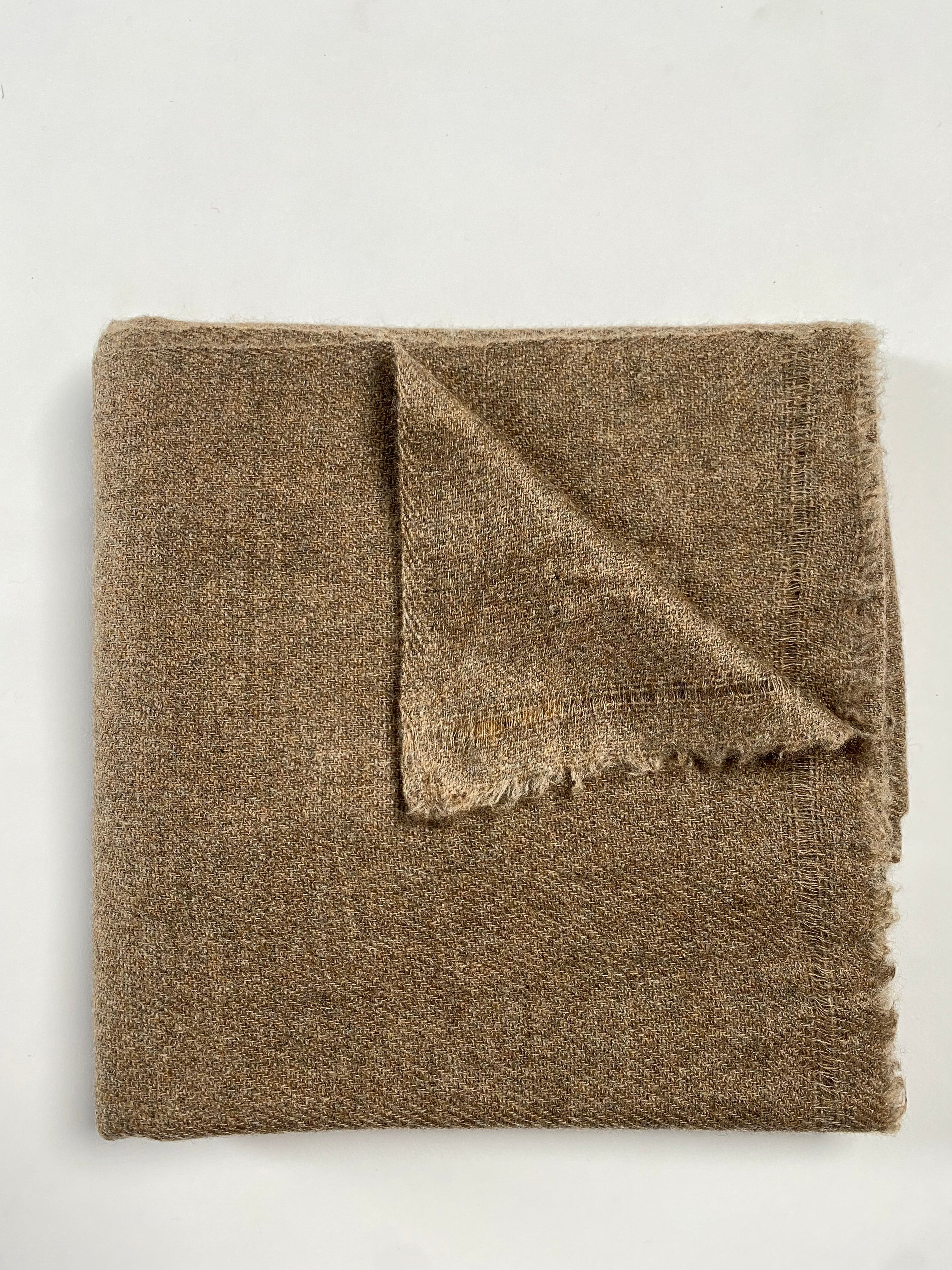 Double Lock Cashmere Schal - Natural Braun - aura cashmere