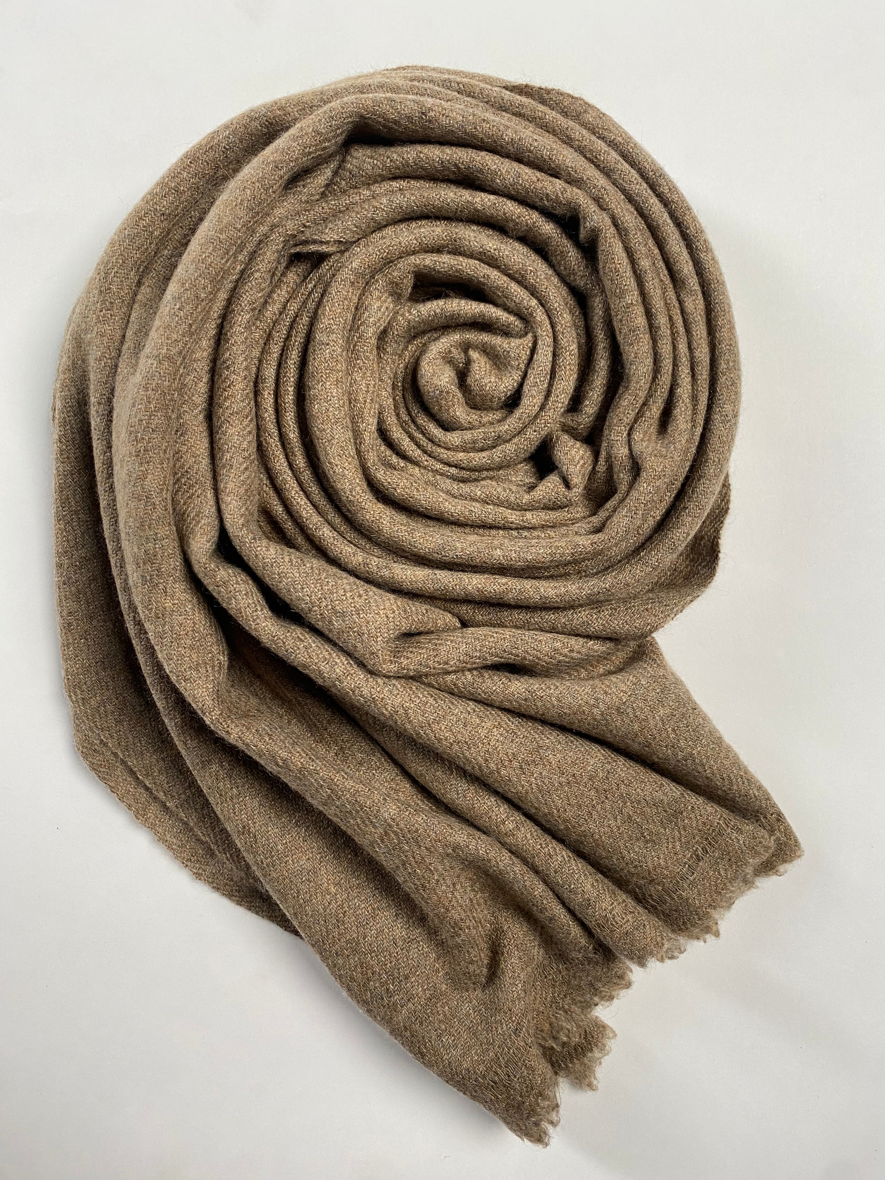 Double Lock Cashmere Schal - Natural Braun - aura cashmere