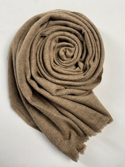 Double Lock Cashmere Schal - Natural Braun - aura cashmere