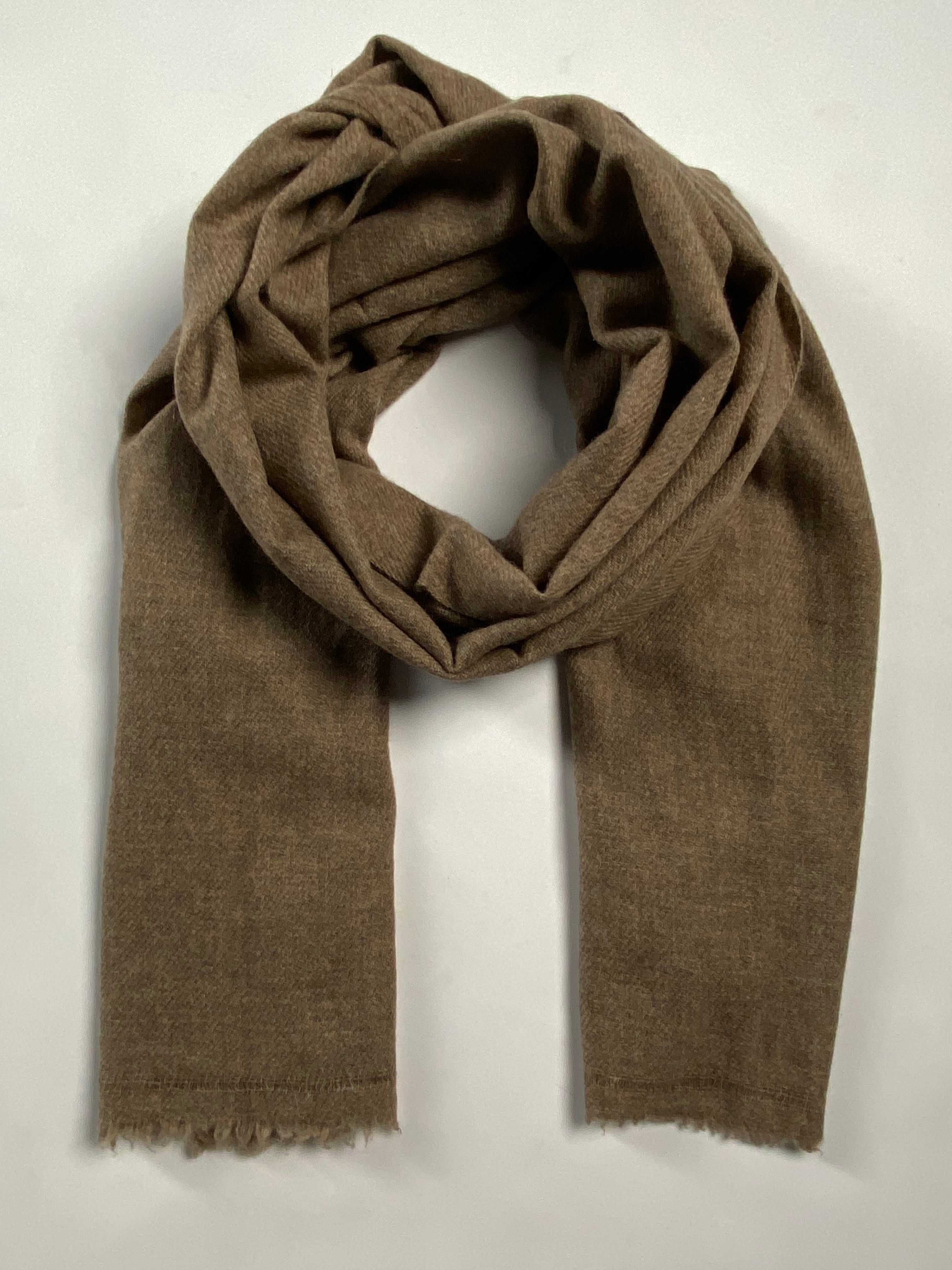 Double Lock Cashmere Schal - Natural Braun - aura cashmere
