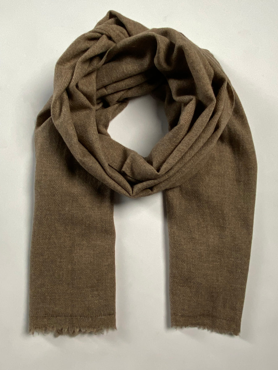Double Lock Cashmere Schal - Natural Braun - aura cashmere