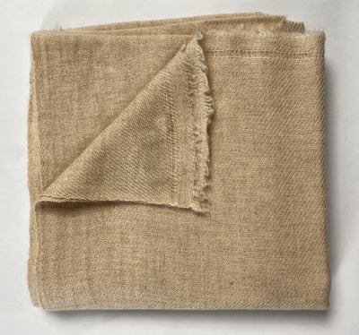 Double Lock Cashmere Schal - Natural Dark Beige - aura cashmere