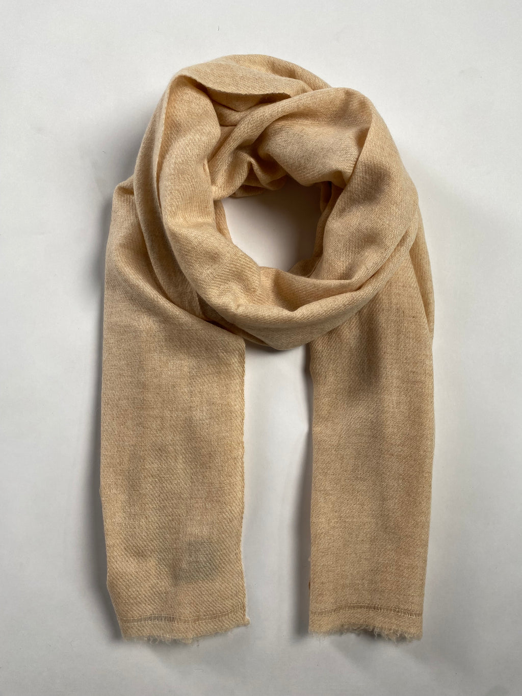 Double Lock Cashmere Schal - Natural Dark Beige - aura cashmere