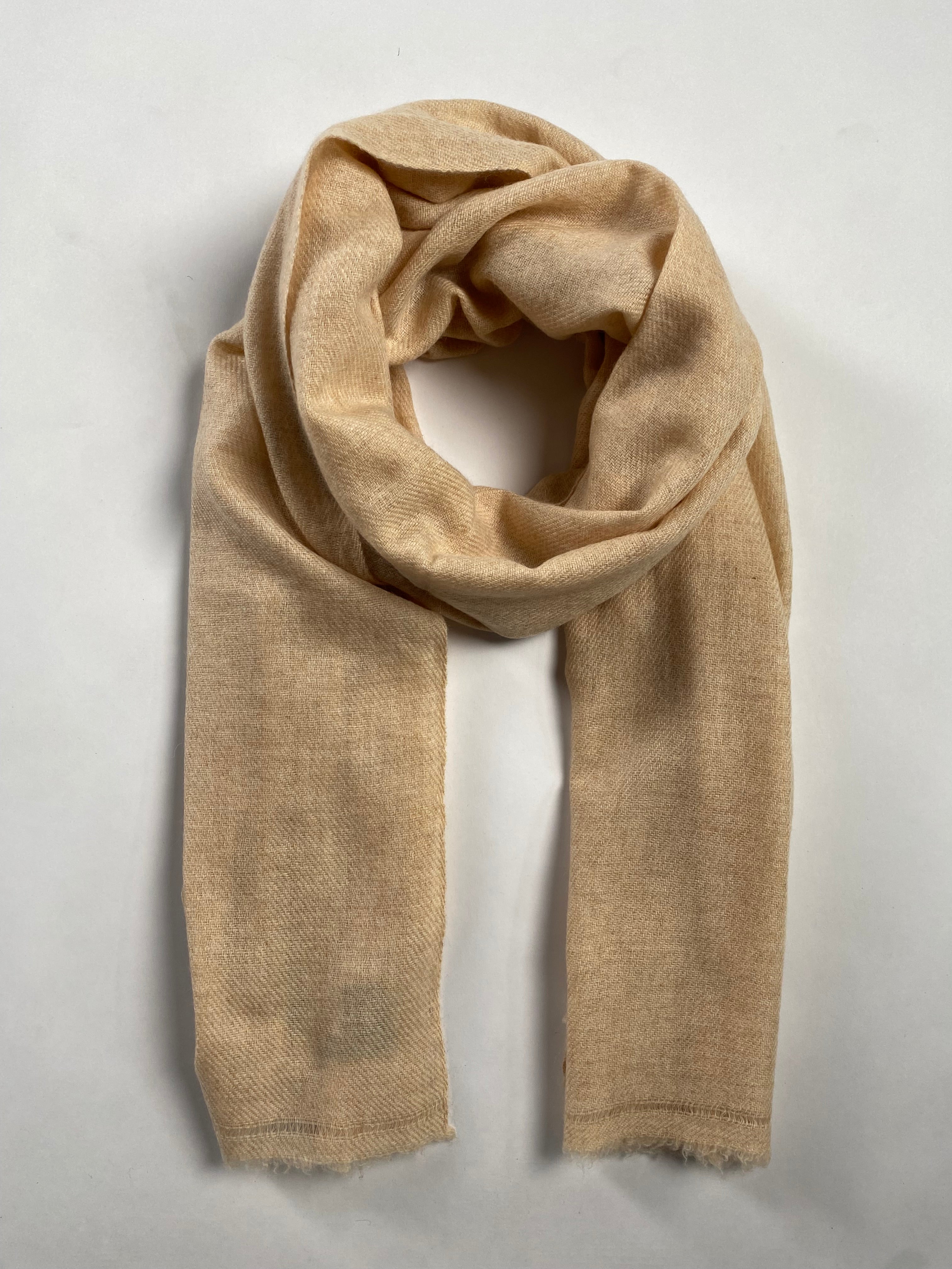 Double Lock Cashmere Schal - Natural Dark Beige - aura cashmere