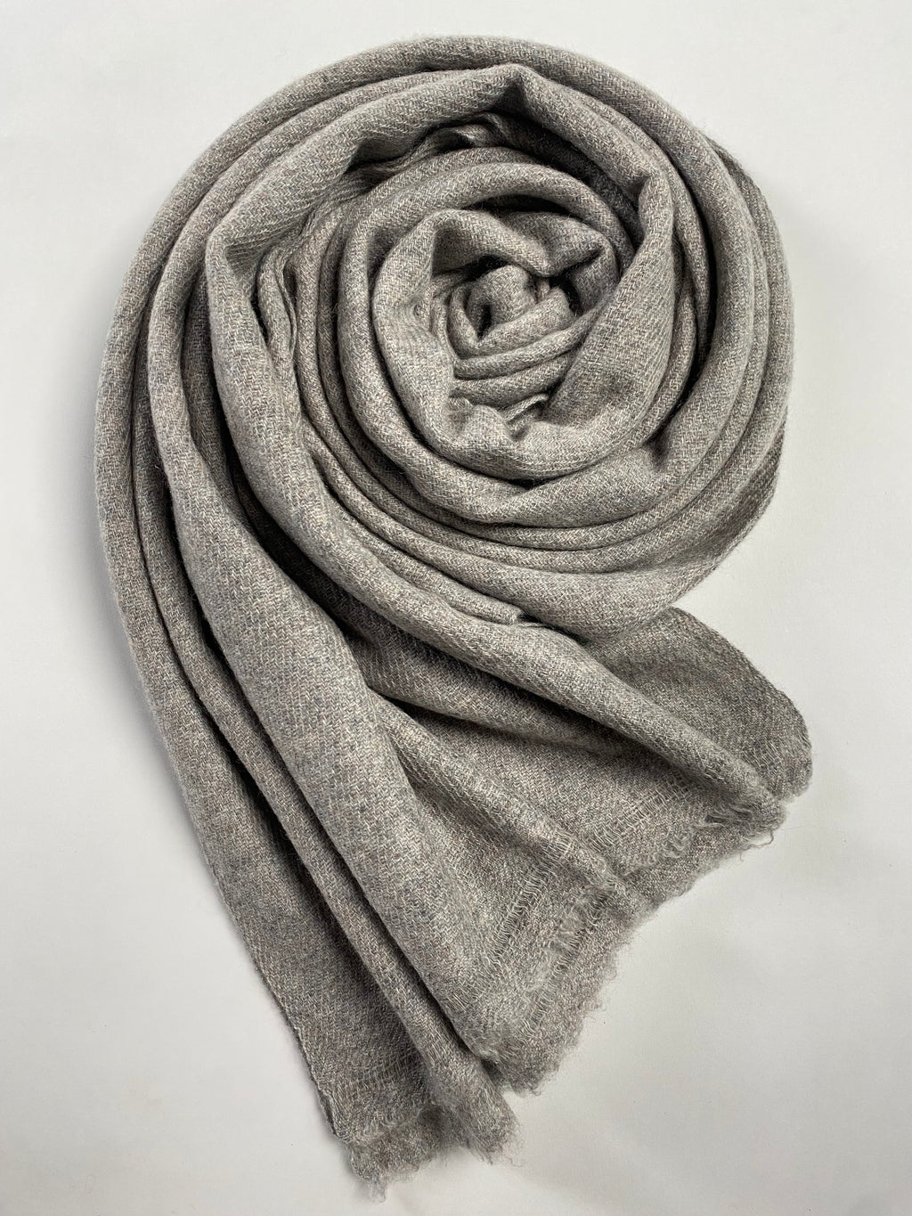 Double Lock Cashmere Schal - Natural Dark Grey - aura cashmere