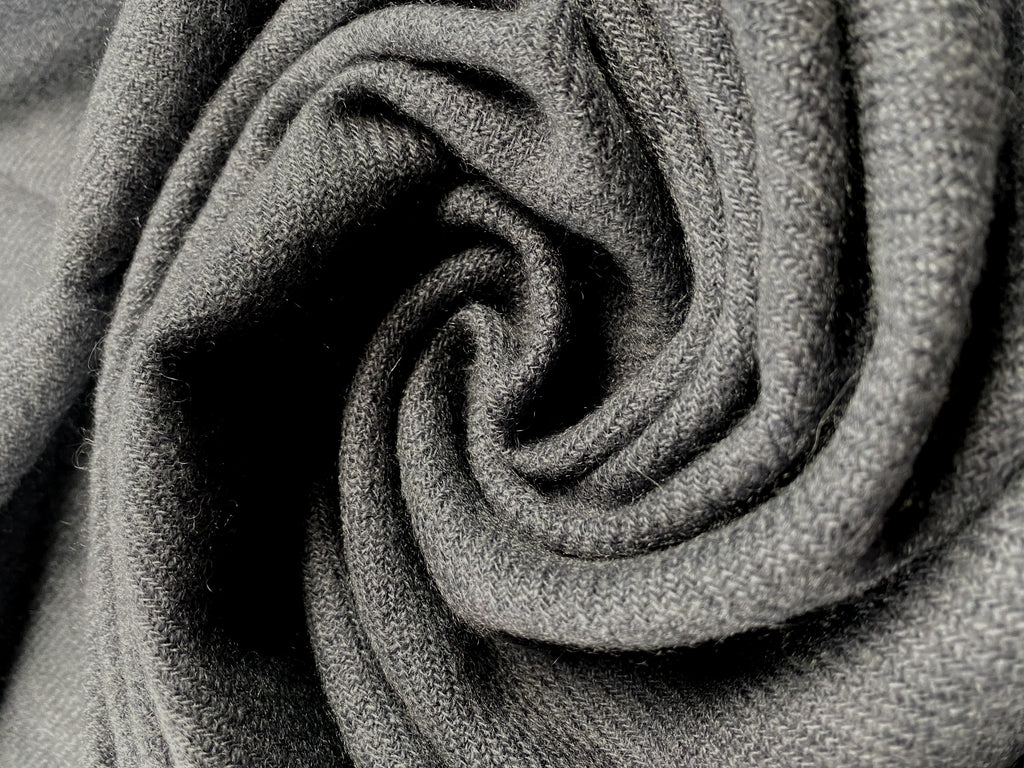 Double Lock Cashmere Schal - Charcoal - aura cashmere